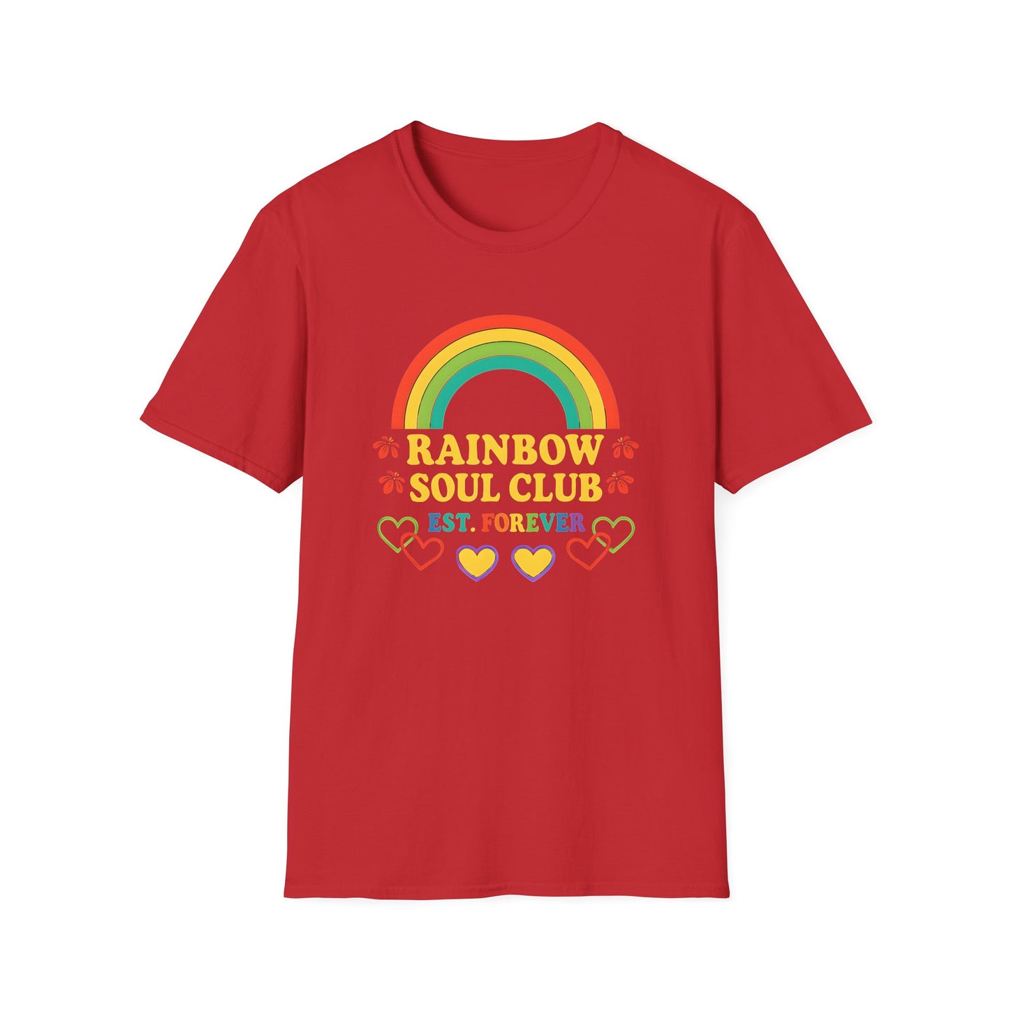 Rainbow Soul Club Pride T-Shirt, Retro Pride Tee, Cute Gift for Friends, LGBTQ+ Celebration Shirt, Summer Vibes Apparel, Casual Everyday