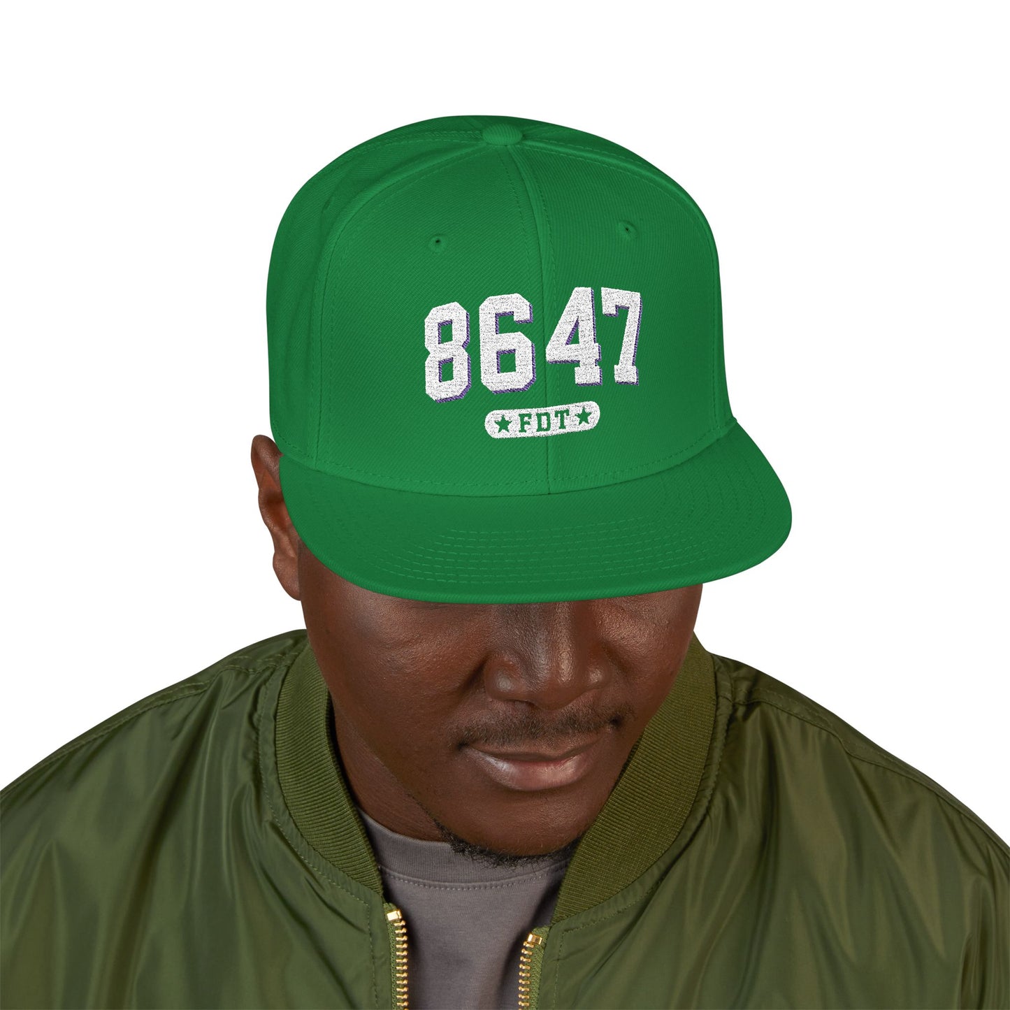 8647 FDT Snapback Cap, Embroidered Baseball Hat, Trendy Street Style, Gift for Political Enthusiasts, Unisex Fashion Headwear