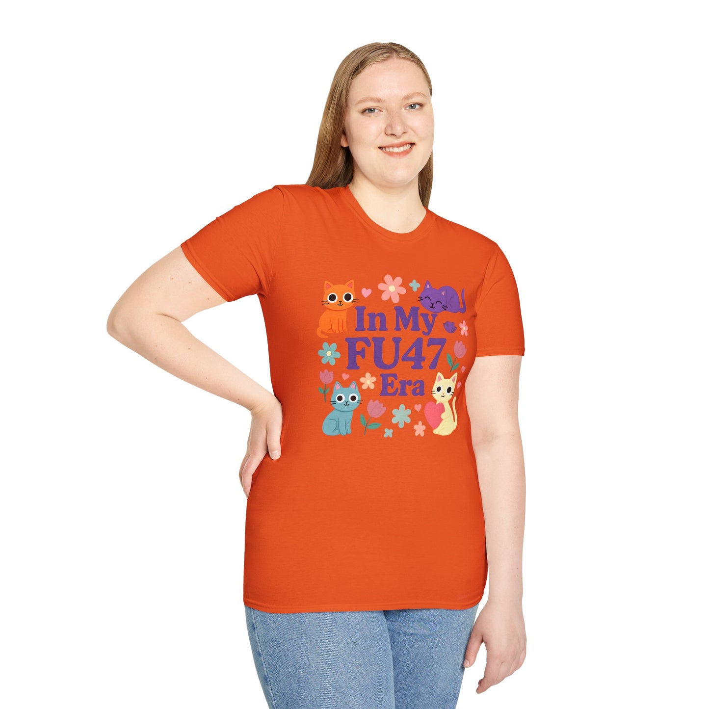 In My FU47 Era Unisex Tee, Cat Lover Gift, Comfortable Casual Wear, Funny Pet Humor, Perfect for Birthdays