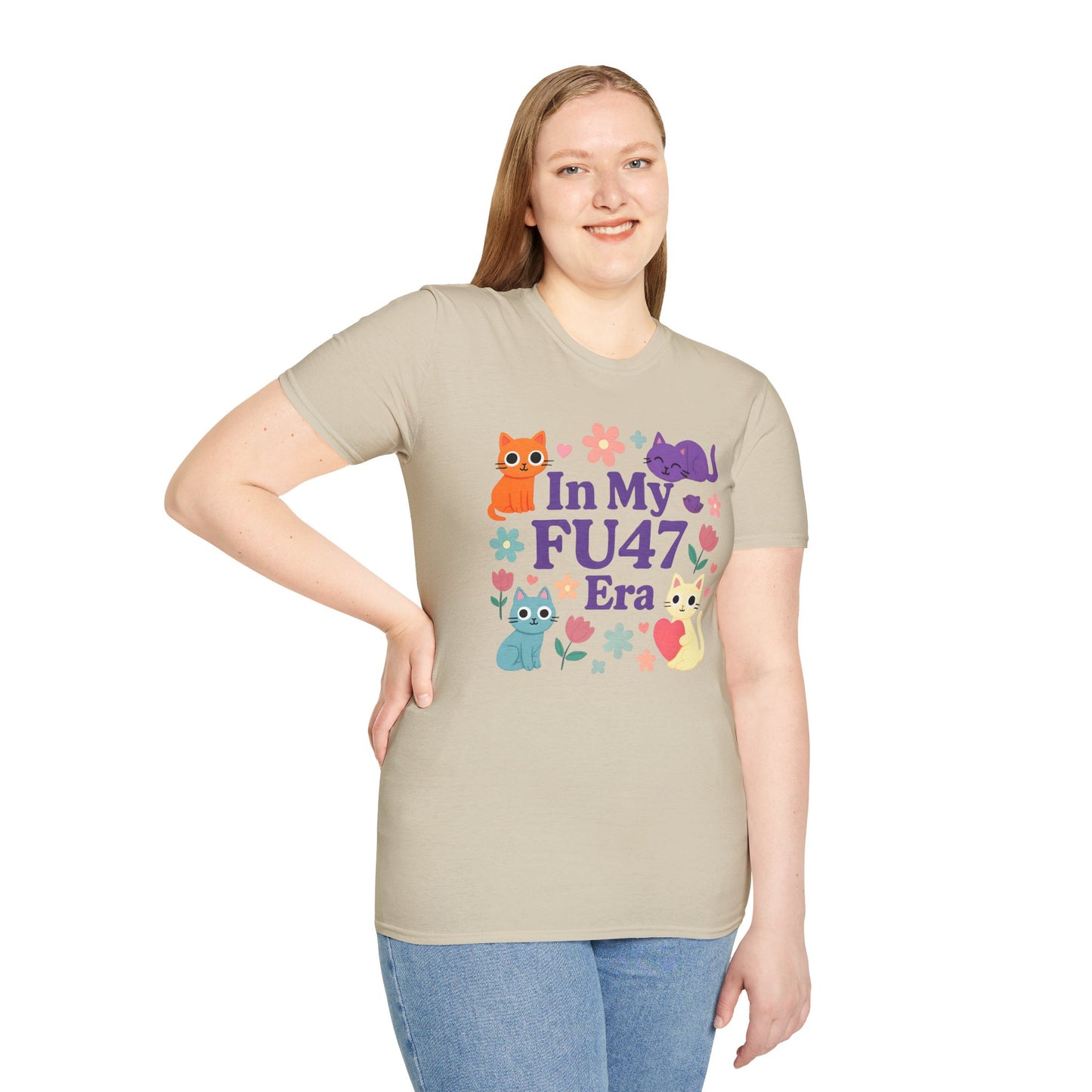 In My FU47 Era Unisex Tee, Cat Lover Gift, Comfortable Casual Wear, Funny Pet Humor, Perfect for Birthdays