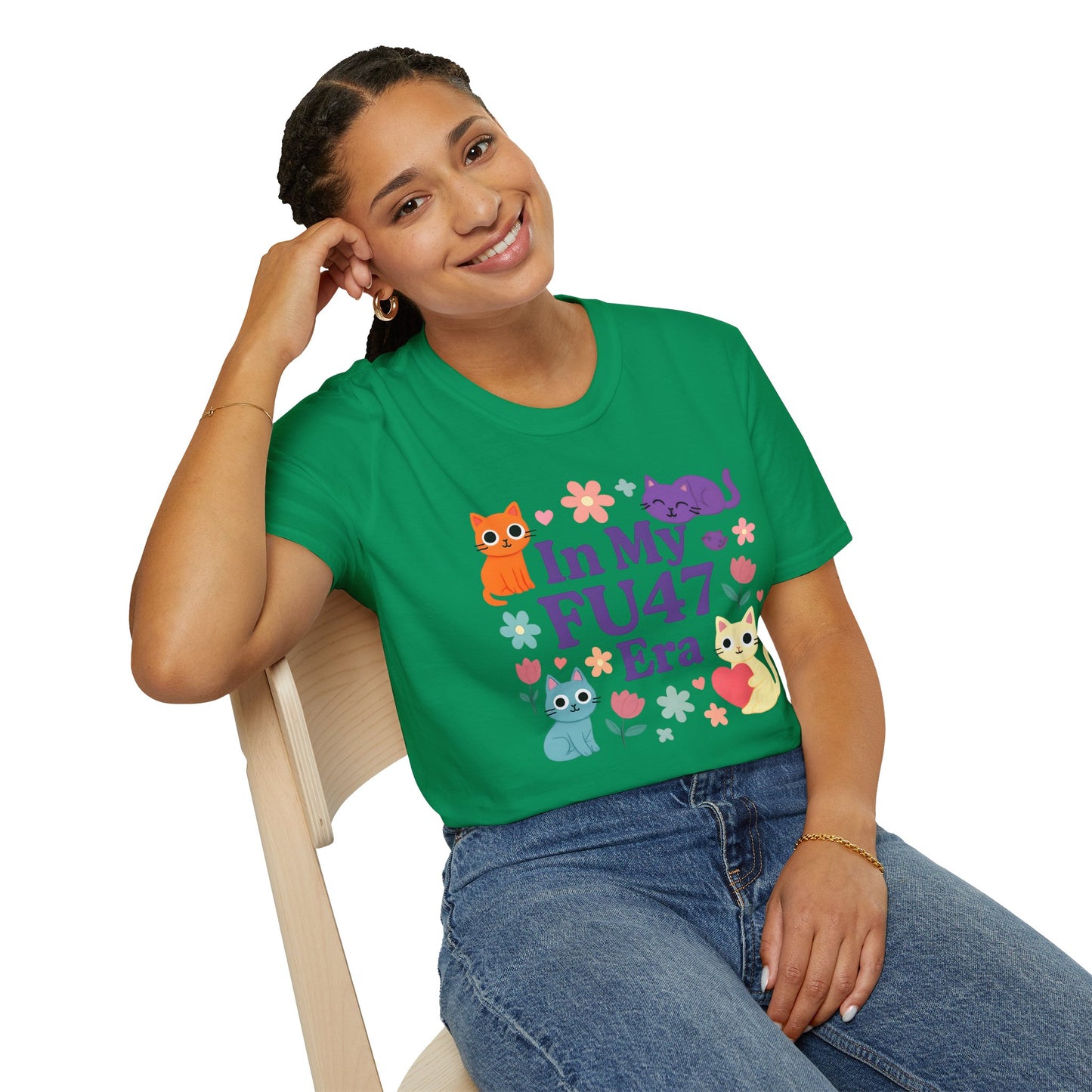 In My FU47 Era Unisex Tee, Cat Lover Gift, Comfortable Casual Wear, Funny Pet Humor, Perfect for Birthdays