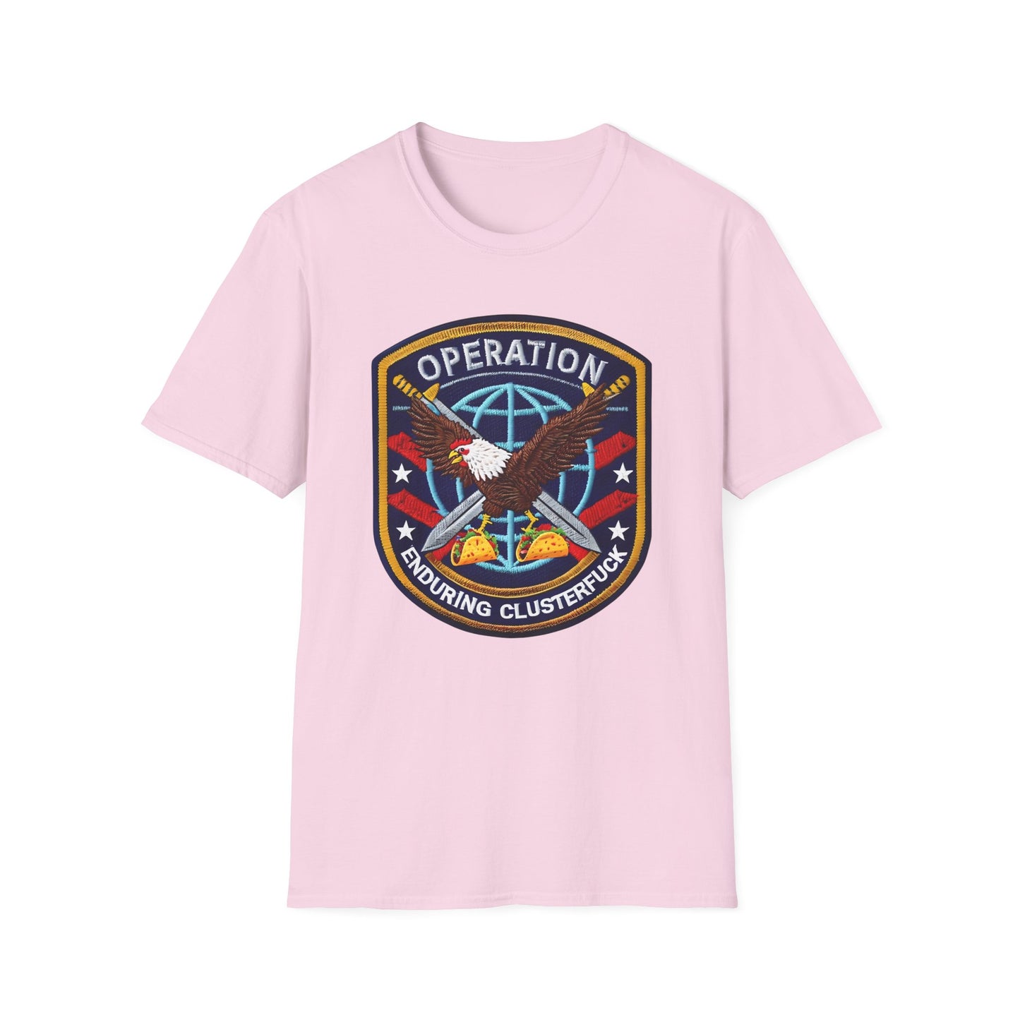 Operation Enduring Clusterf*ck Unisex Softstyle T-Shirt, Casual Wear, Military Humor Tee, Gift for Veterans, Fun Graphic Tee