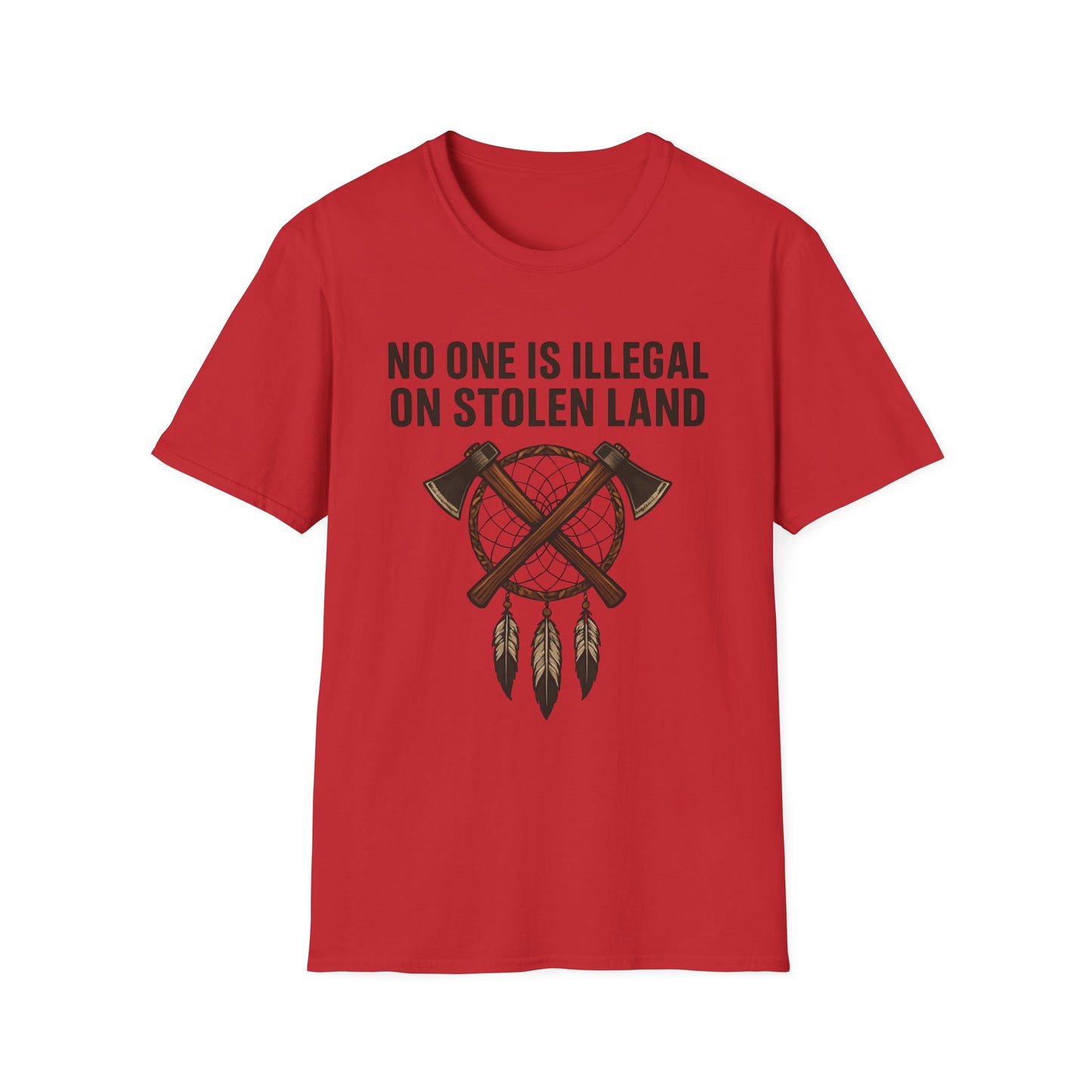 No One is illegal on Stolen Land t-shirt | Eco-Friendly Apparel, Casual Wear, Statement Tee, Social Justice Shirt, Gift Idea
