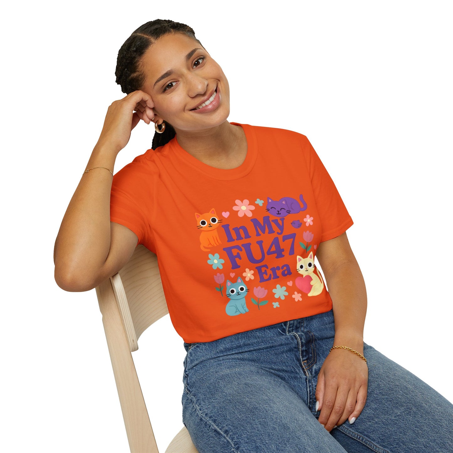 In My FU47 Era Unisex Tee, Cat Lover Gift, Comfortable Casual Wear, Funny Pet Humor, Perfect for Birthdays