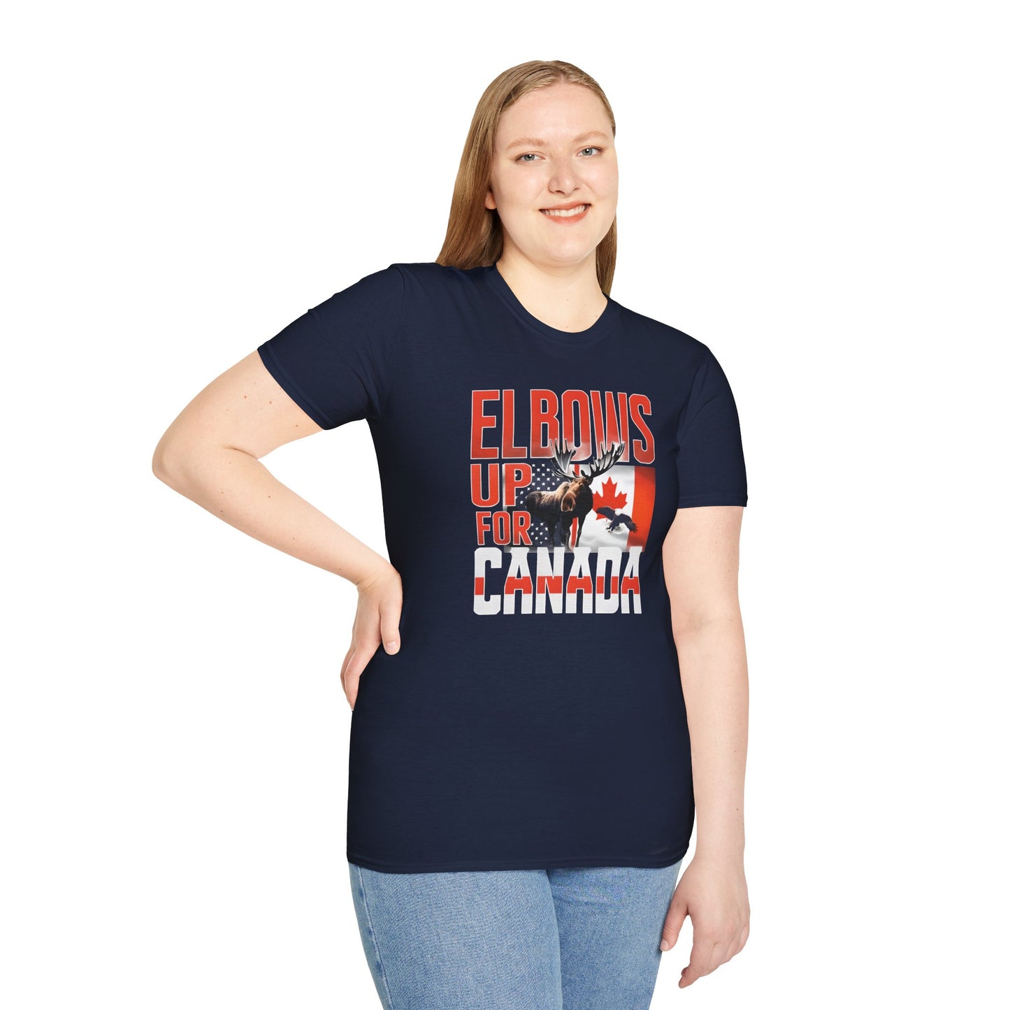 Elbows Up For Canada! Unisex Tee, Support Canada from Stateside Tee, Resistance T-shirt, Pro-Canada graphic Tee, unisex canada tee
