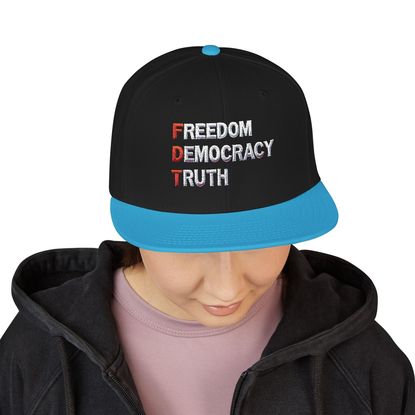 Freedom Democracy Truth Snapback Hat - Stylish Streetwear Cap for Casual Outfits, Perfect Gift for Sports Fans, Adjustable Fit