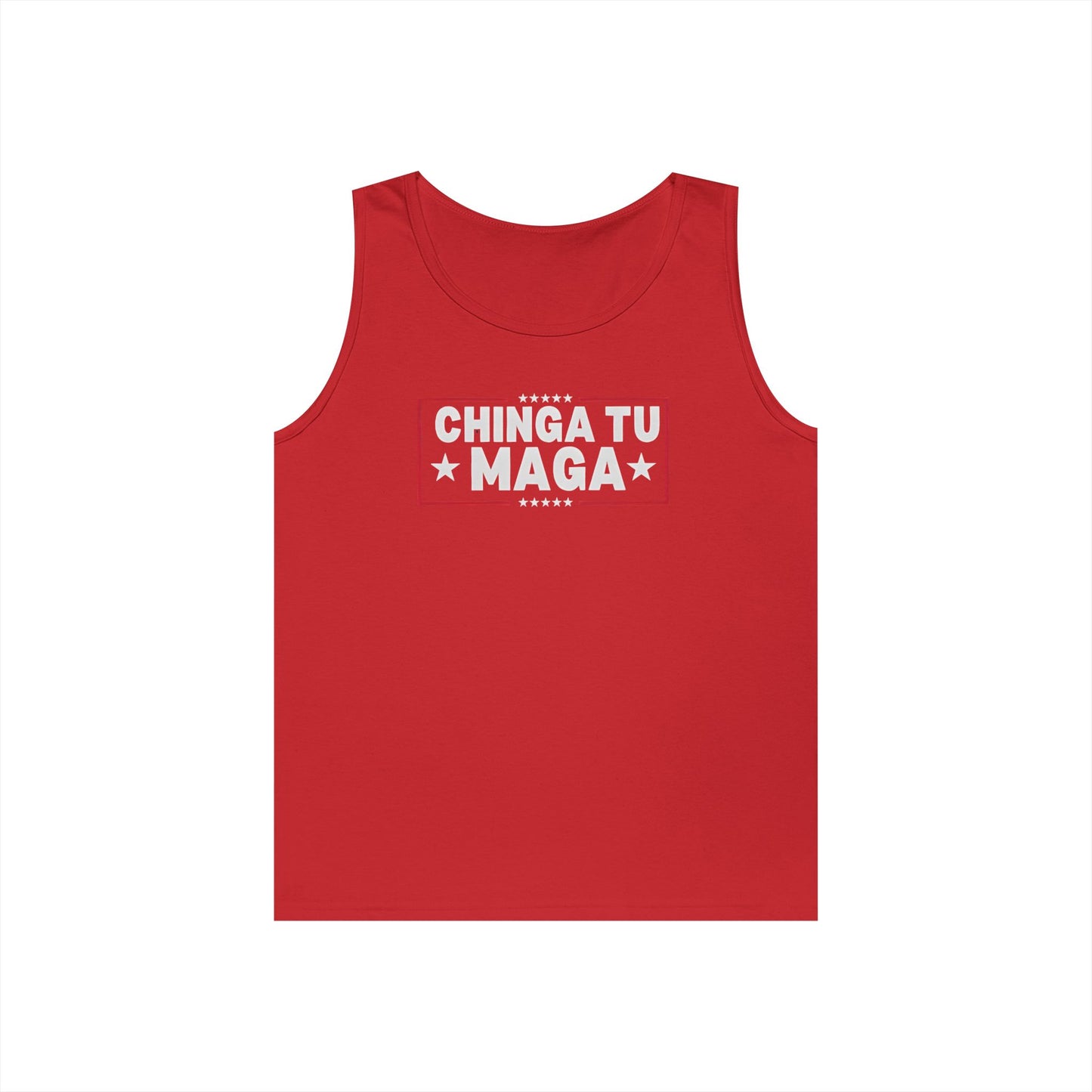 Chinga Tu Maga Tank Top | Unisex Heavy Cotton Tank | Casual Summer Wear, Funny Gift, Party Outfit, LGBTQ+ Pride Apparel, Statement Tee