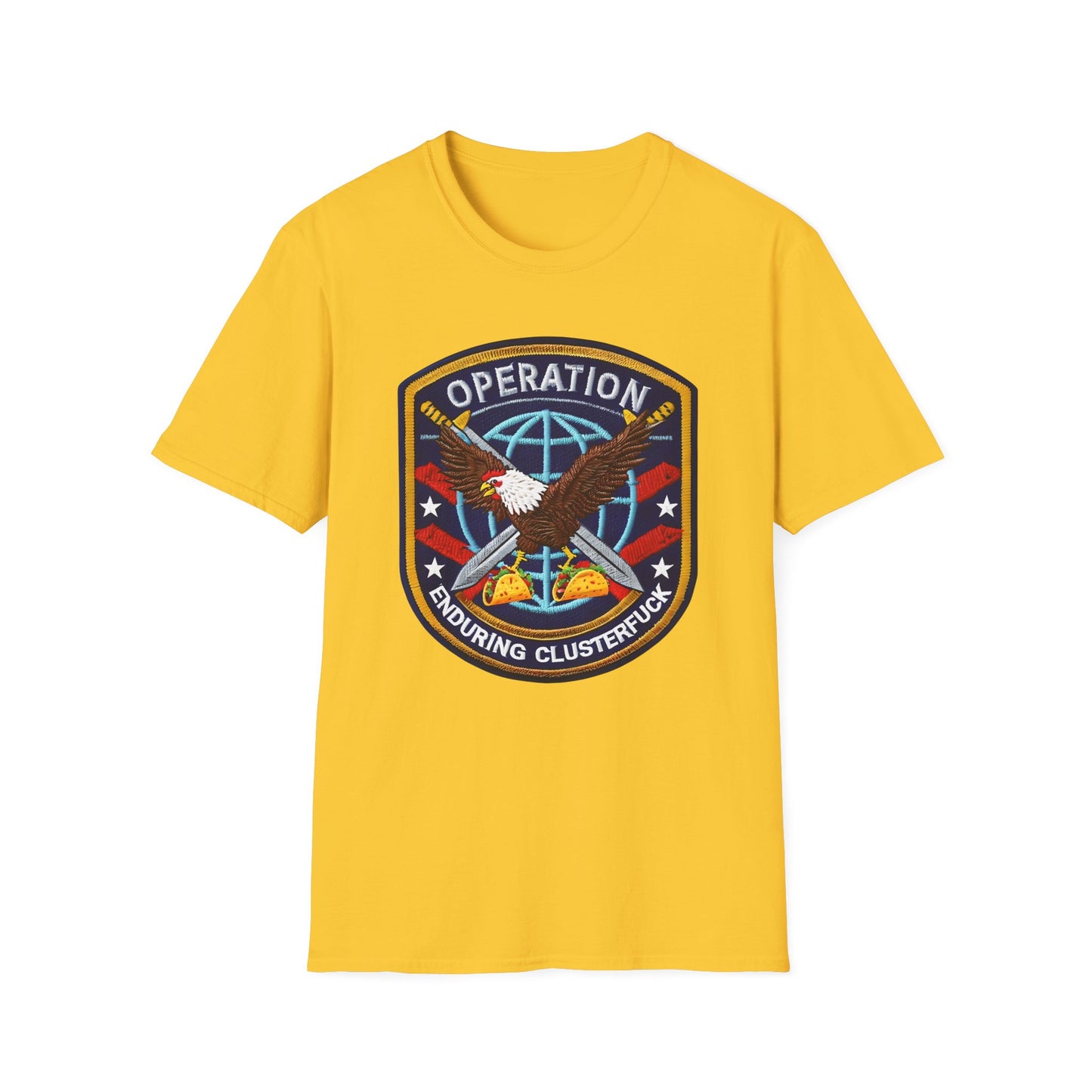 Operation Enduring Clusterf*ck Unisex Softstyle T-Shirt, Casual Wear, Military Humor Tee, Gift for Veterans, Fun Graphic Tee