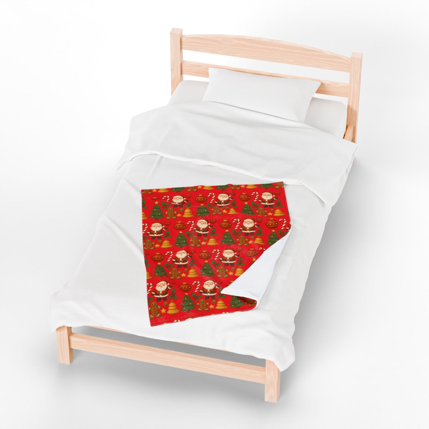 Cozy Christmas Velveteen Plush Blanket, Holiday Throw Blanket, Festive Home Decor, Snuggly Gift for Kids, Winter Ornament