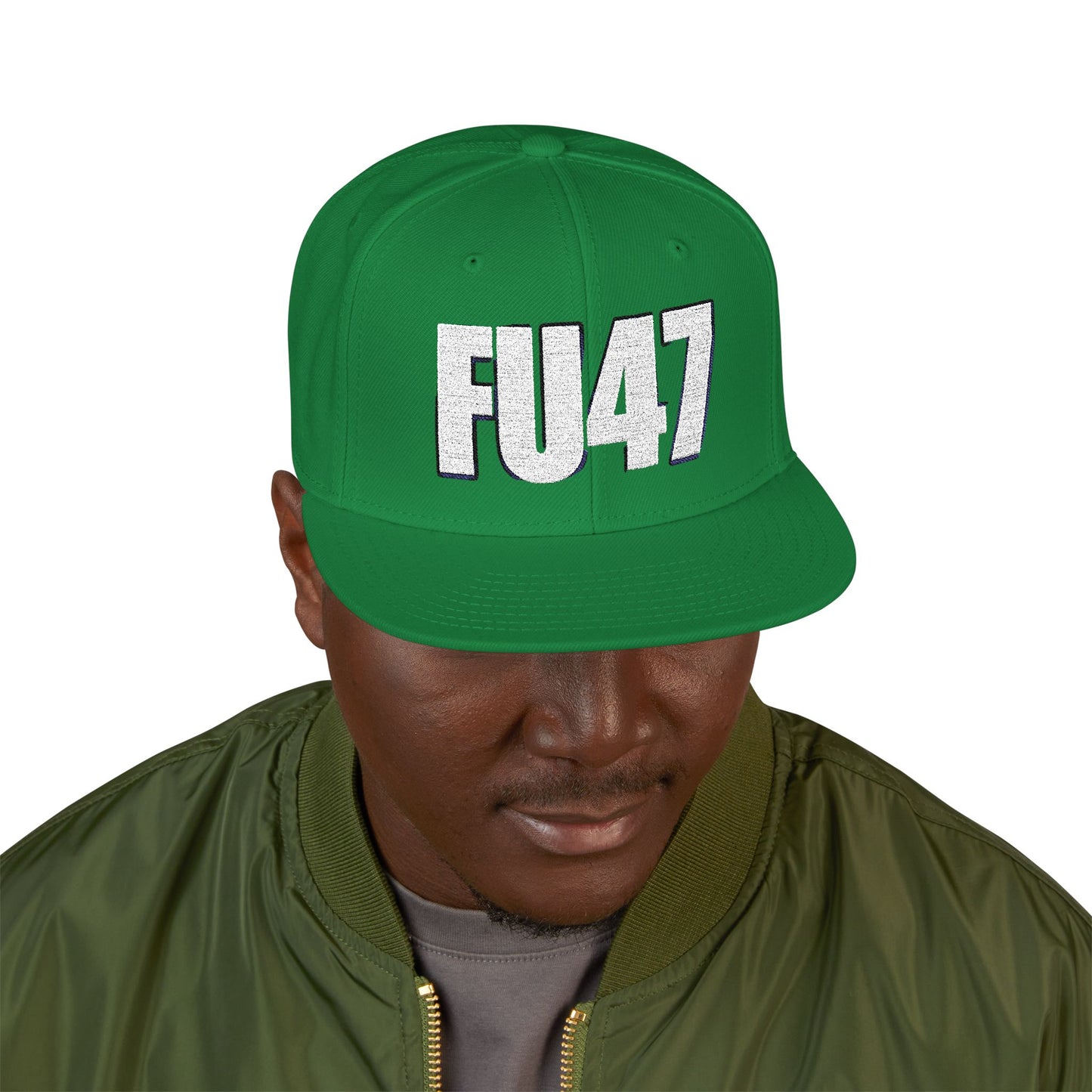 FU47 Snapback Cap, Trendy Embroidered Hat for Casual Style, Perfect for Gifting, Cool Streetwear Accessory, Unisex Cap