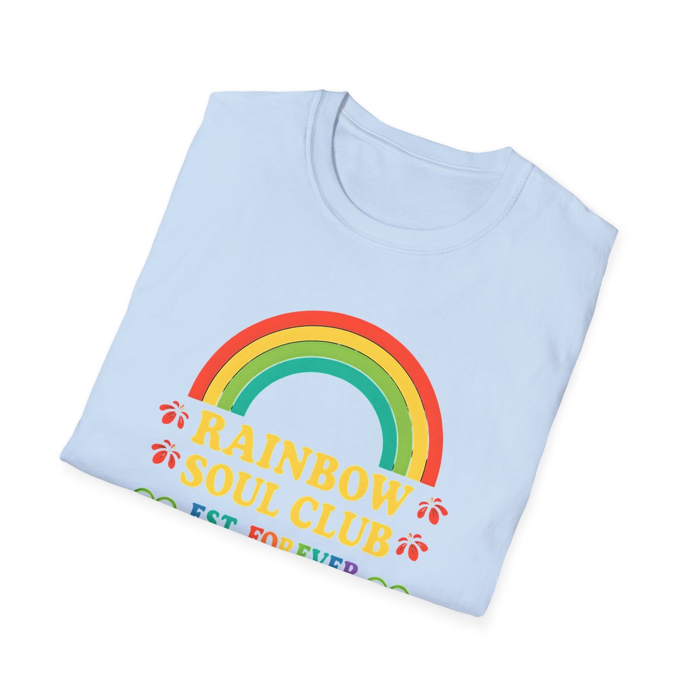 Rainbow Soul Club Pride T-Shirt, Retro Pride Tee, Cute Gift for Friends, LGBTQ+ Celebration Shirt, Summer Vibes Apparel, Casual Everyday