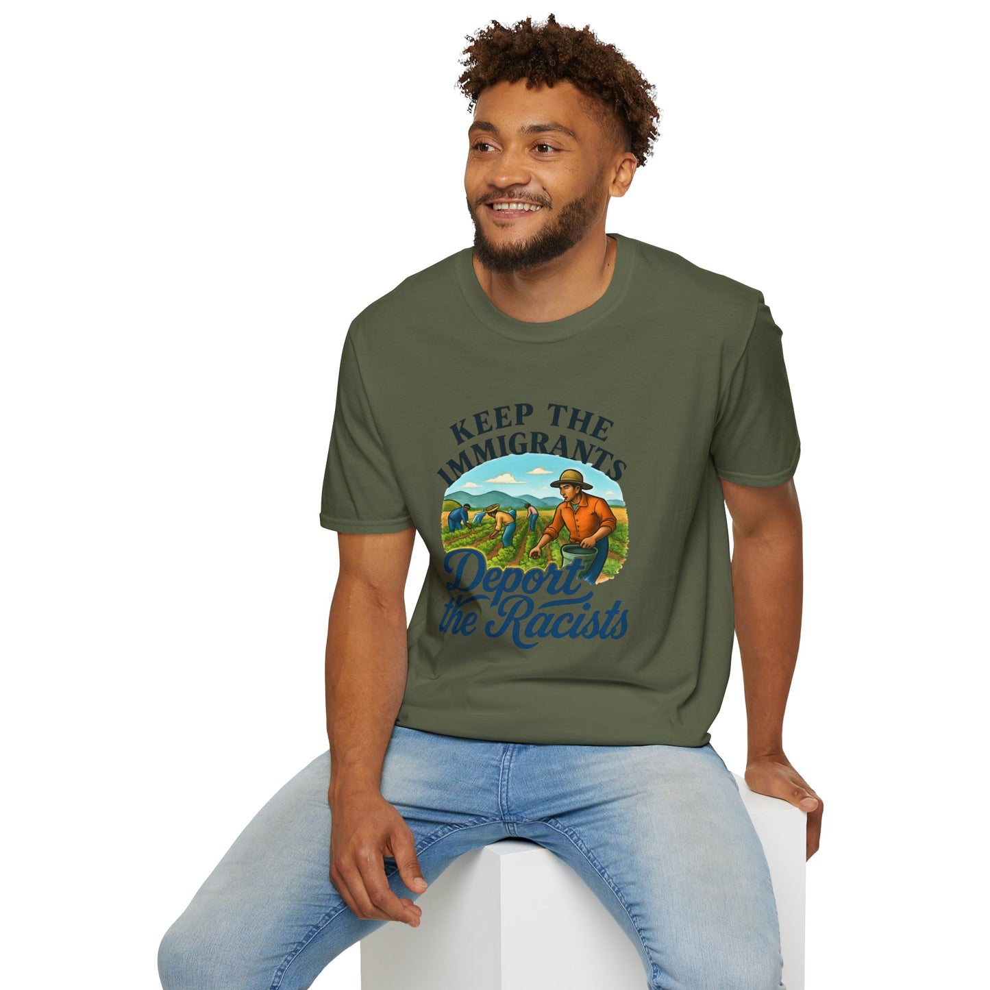 Keep the Immigrants, Deport the Racists -unisex anytime tee,  Casual Wear, Statement Piece, Gift for, Stand with immigrants, anti racists tee