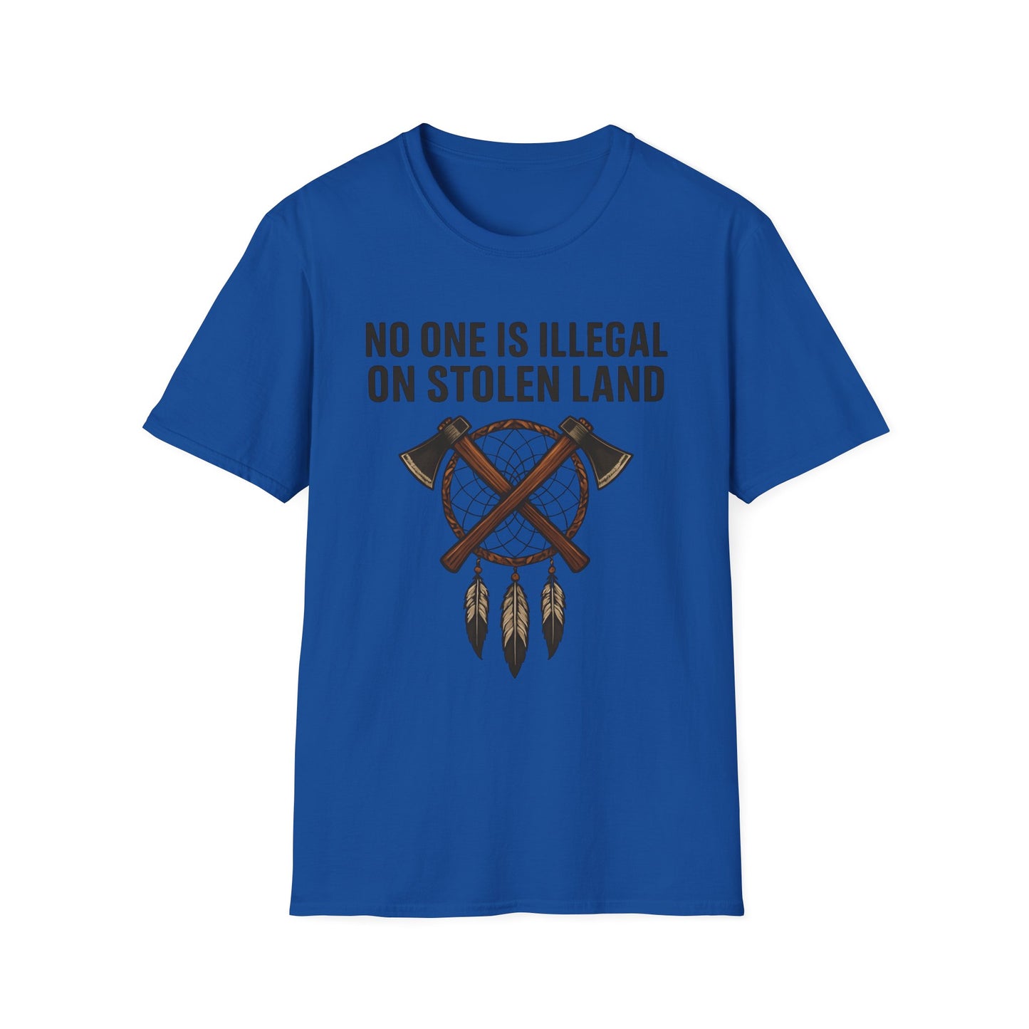 No One is illegal on Stolen Land t-shirt | Eco-Friendly Apparel, Casual Wear, Statement Tee, Social Justice Shirt, Gift Idea