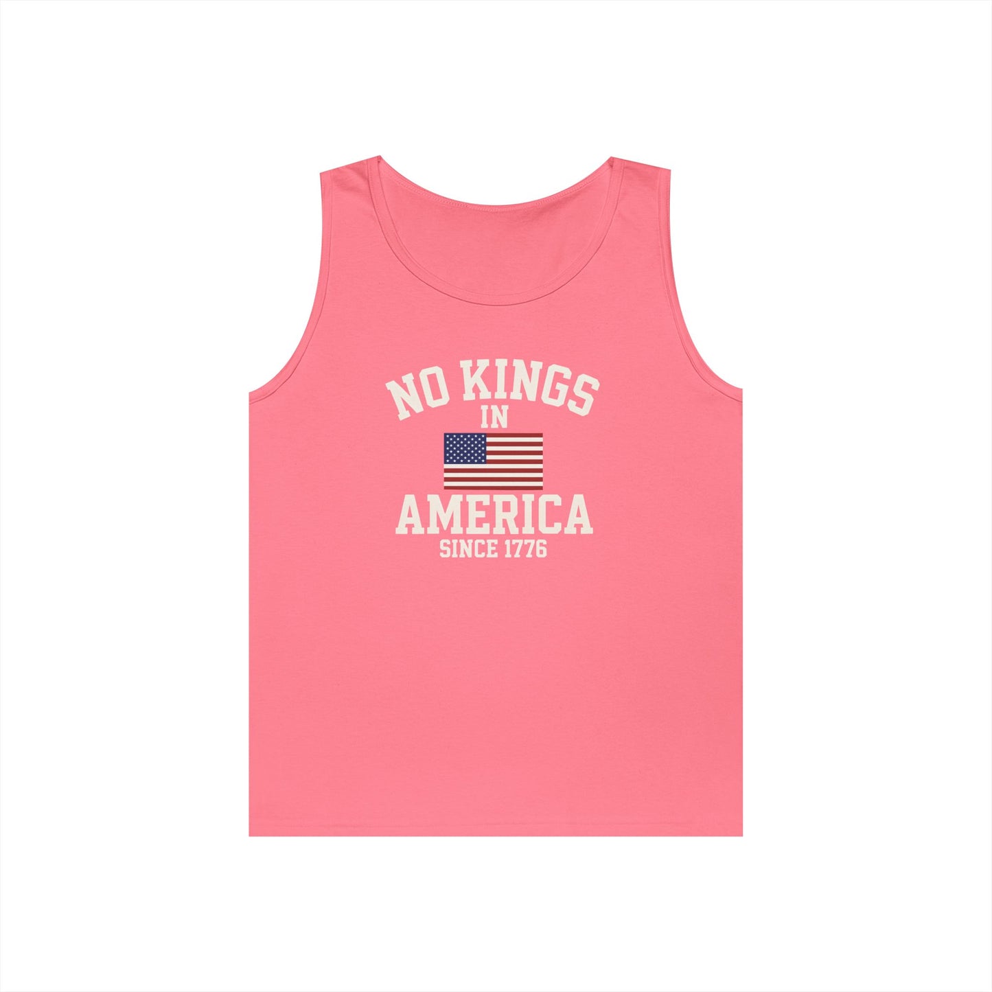 Unisex Heavy Cotton Tank Top - 'No Kings In America' Patriotic Tee, Independence Day Gift, Summer Wear, Casual Top, Freedom Statement Shirt