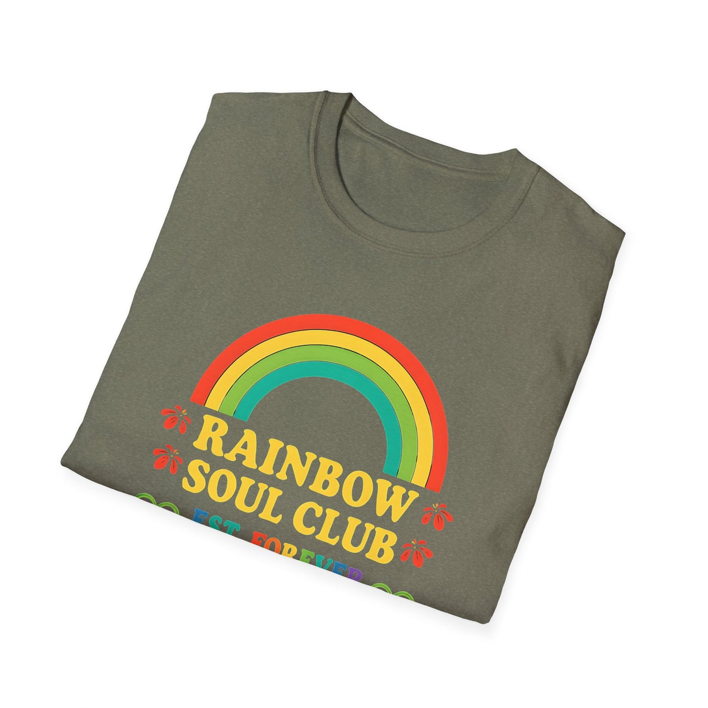 Rainbow Soul Club Pride T-Shirt, Retro Pride Tee, Cute Gift for Friends, LGBTQ+ Celebration Shirt, Summer Vibes Apparel, Casual Everyday