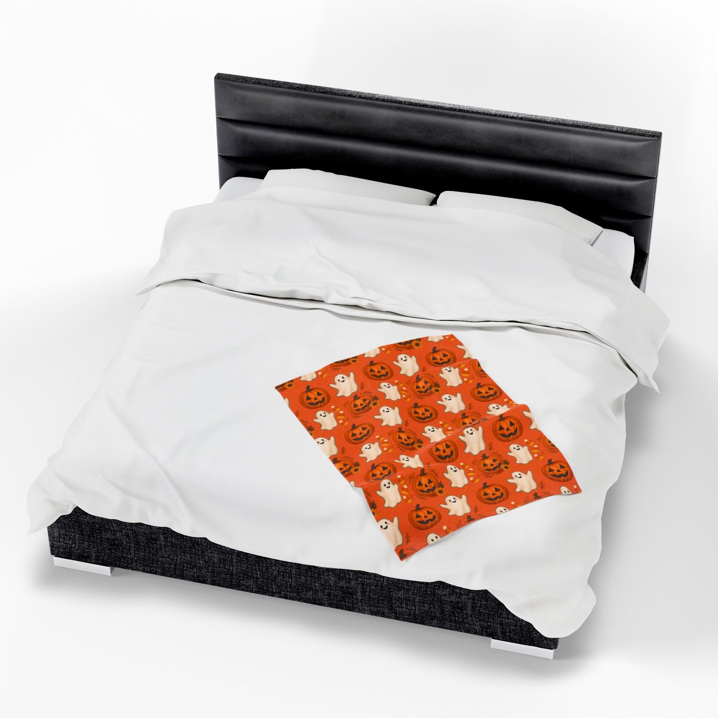 Halloween Velveteen Plush Blanket, Cozy Spooky Decor, Fall Festival Gift, Haunted House Accessories, Kids Room Snuggle