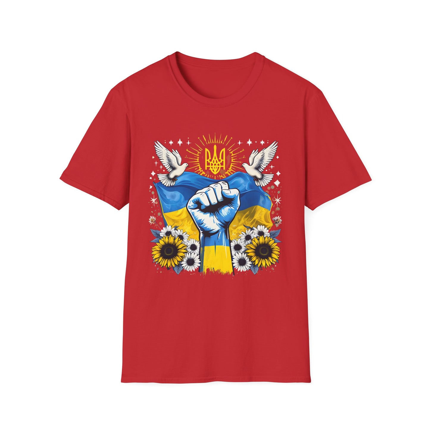 Uplifting Ukraine Unisex T-Shirt, Support Ukraine Tee, Softstyle Graphic Tee, Protest Apparel, Gift for Activists, Everyday Wear