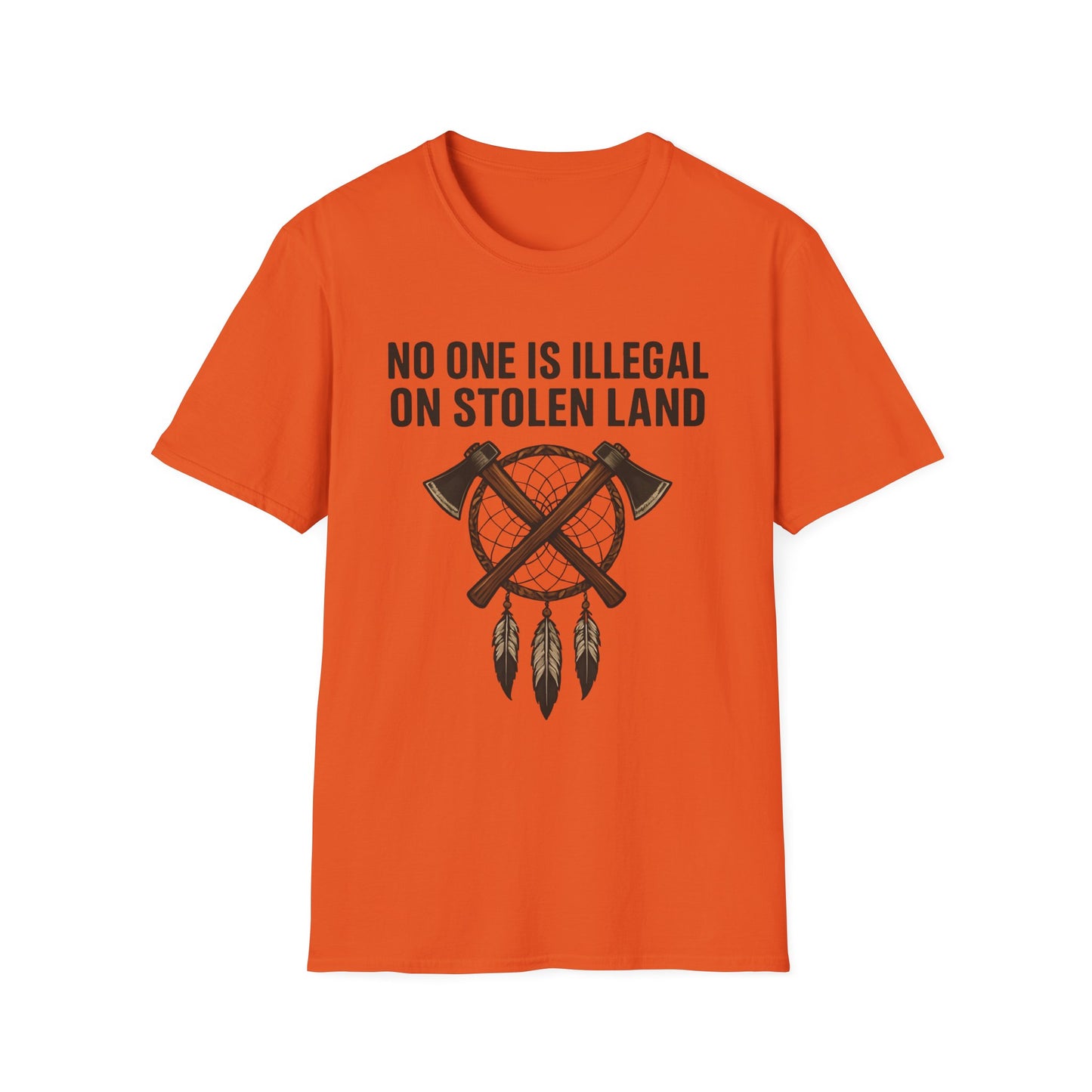 No One is illegal on Stolen Land t-shirt | Eco-Friendly Apparel, Casual Wear, Statement Tee, Social Justice Shirt, Gift Idea