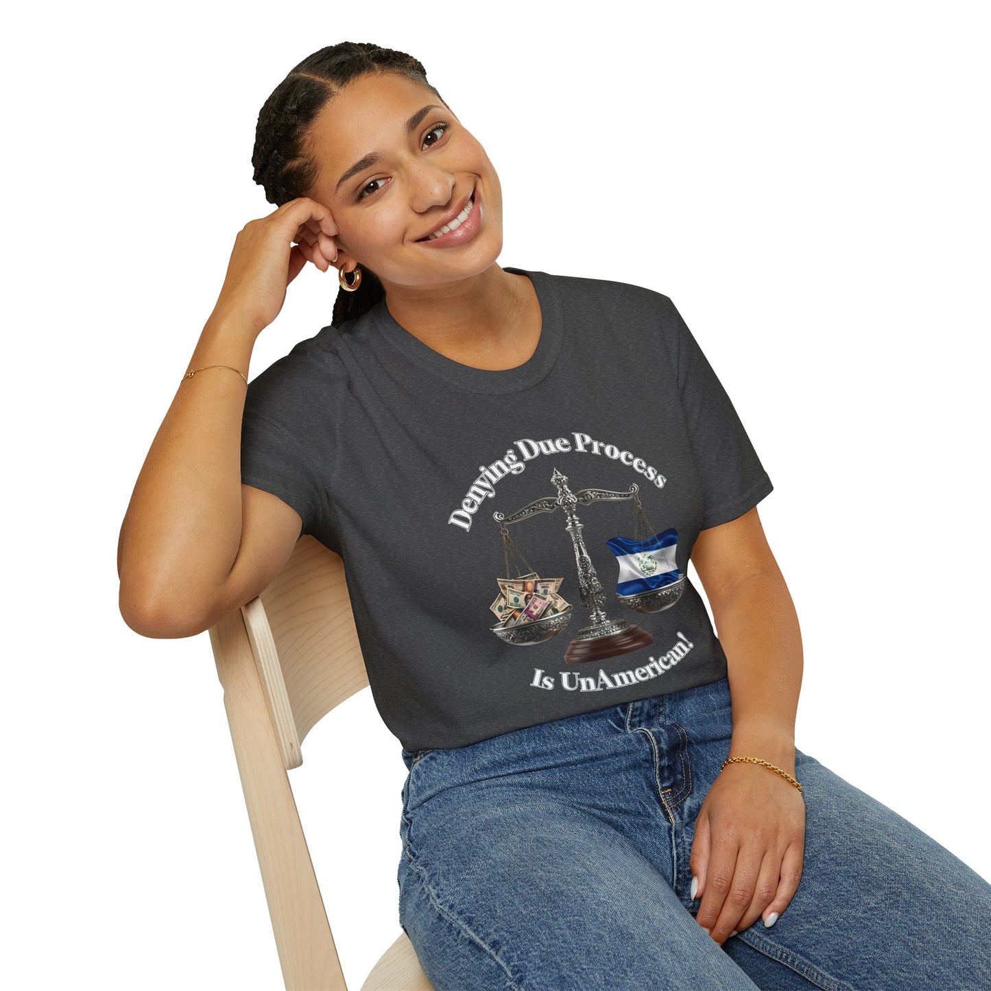 Justice T-Shirt - 'Denying Due Process Is UnAmerican' Graphic Tee, Political Apparel, Gift for Activists, Casual Wear, Statement Shirt