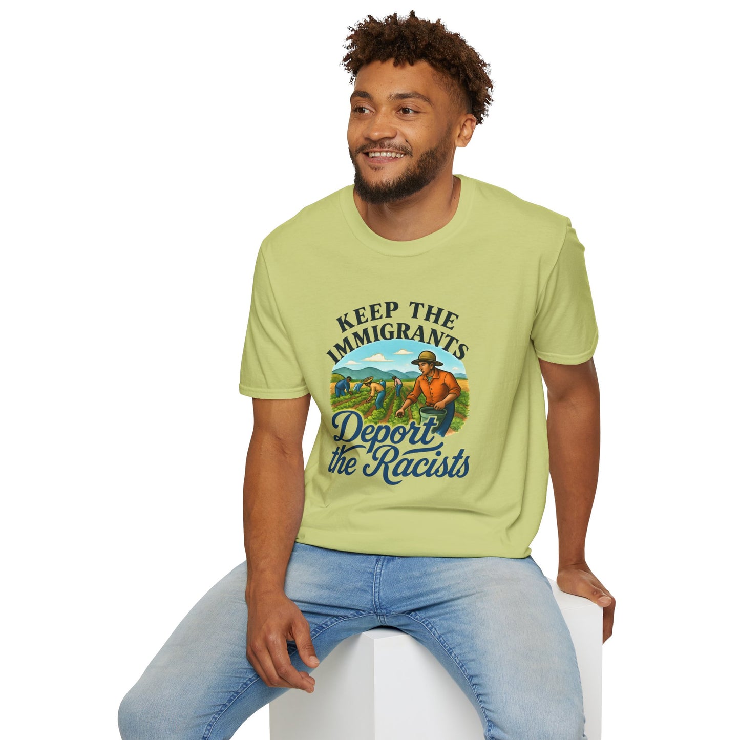 Keep the Immigrants, Deport the Racists -unisex anytime tee,  Casual Wear, Statement Piece, Gift for, Stand with immigrants, anti racists tee