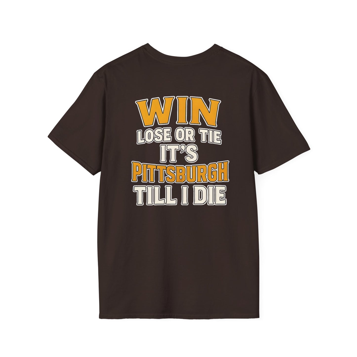 Pittsburgh Steelers Fan T-Shirt, Unisex Softstyle Tee, Black & Yellow Sports Shirt, Casual Game Day Apparel, Gift for Football Enthusiasts