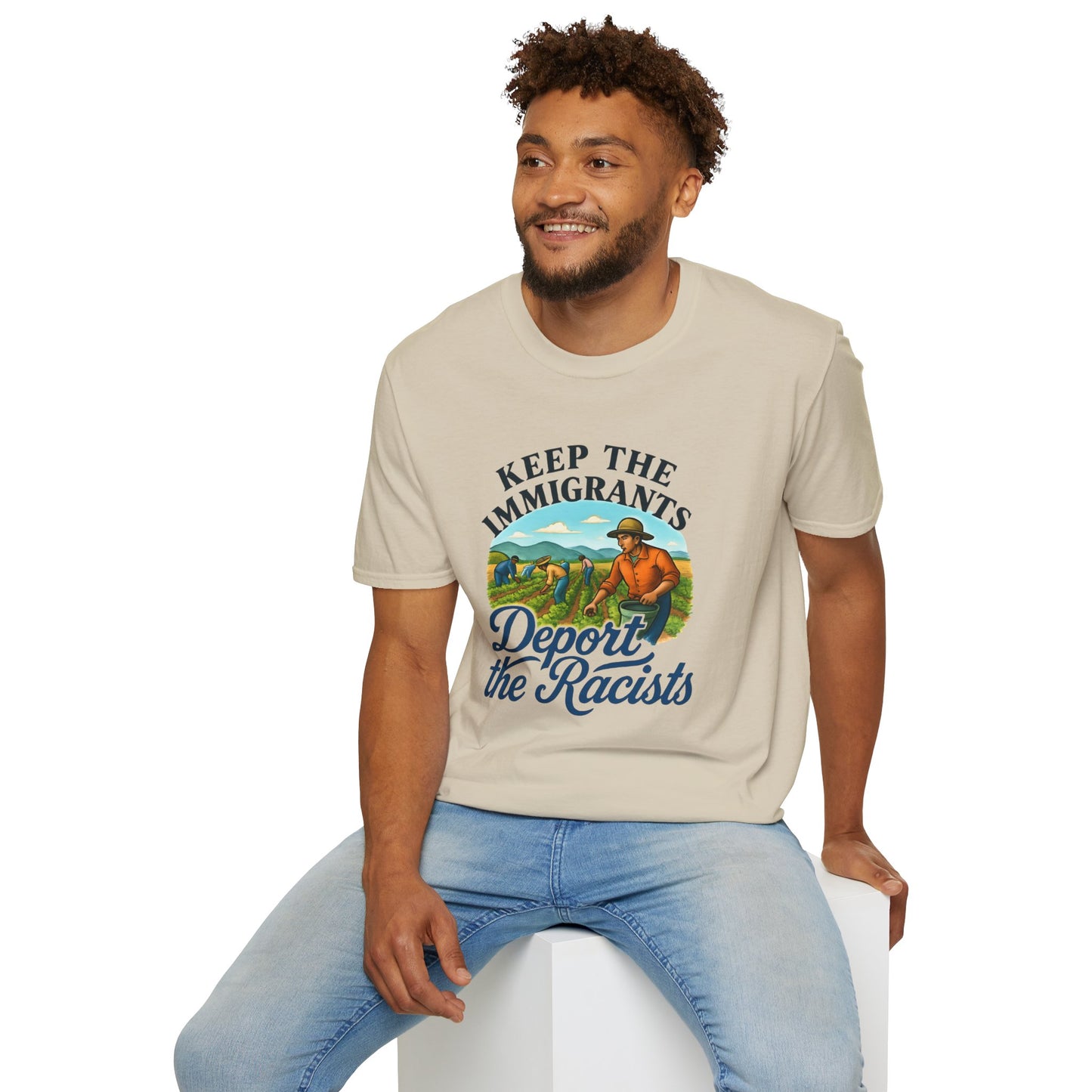 Keep the Immigrants, Deport the Racists -unisex anytime tee,  Casual Wear, Statement Piece, Gift for, Stand with immigrants, anti racists tee