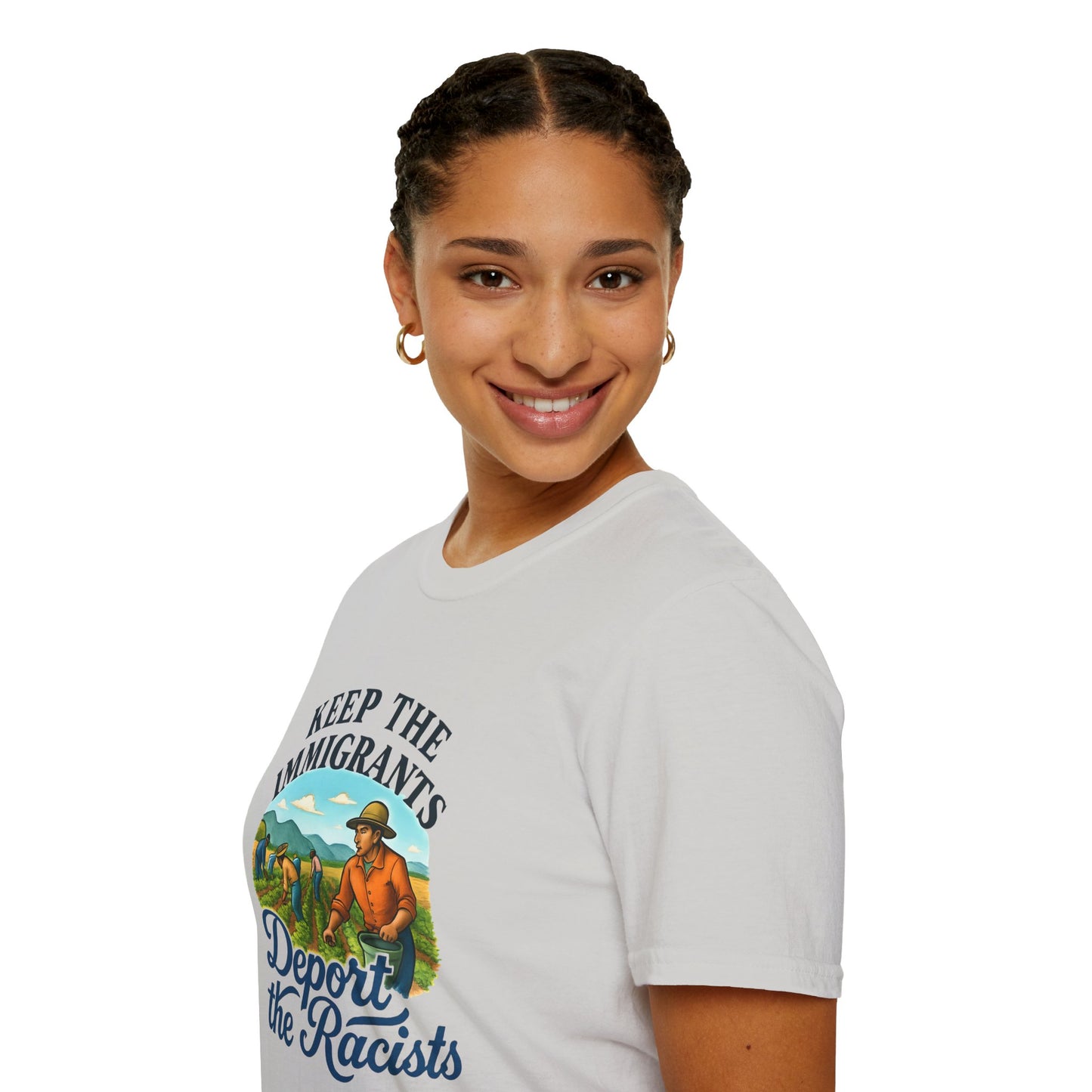 Keep the Immigrants, Deport the Racists -unisex anytime tee,  Casual Wear, Statement Piece, Gift for, Stand with immigrants, anti racists tee
