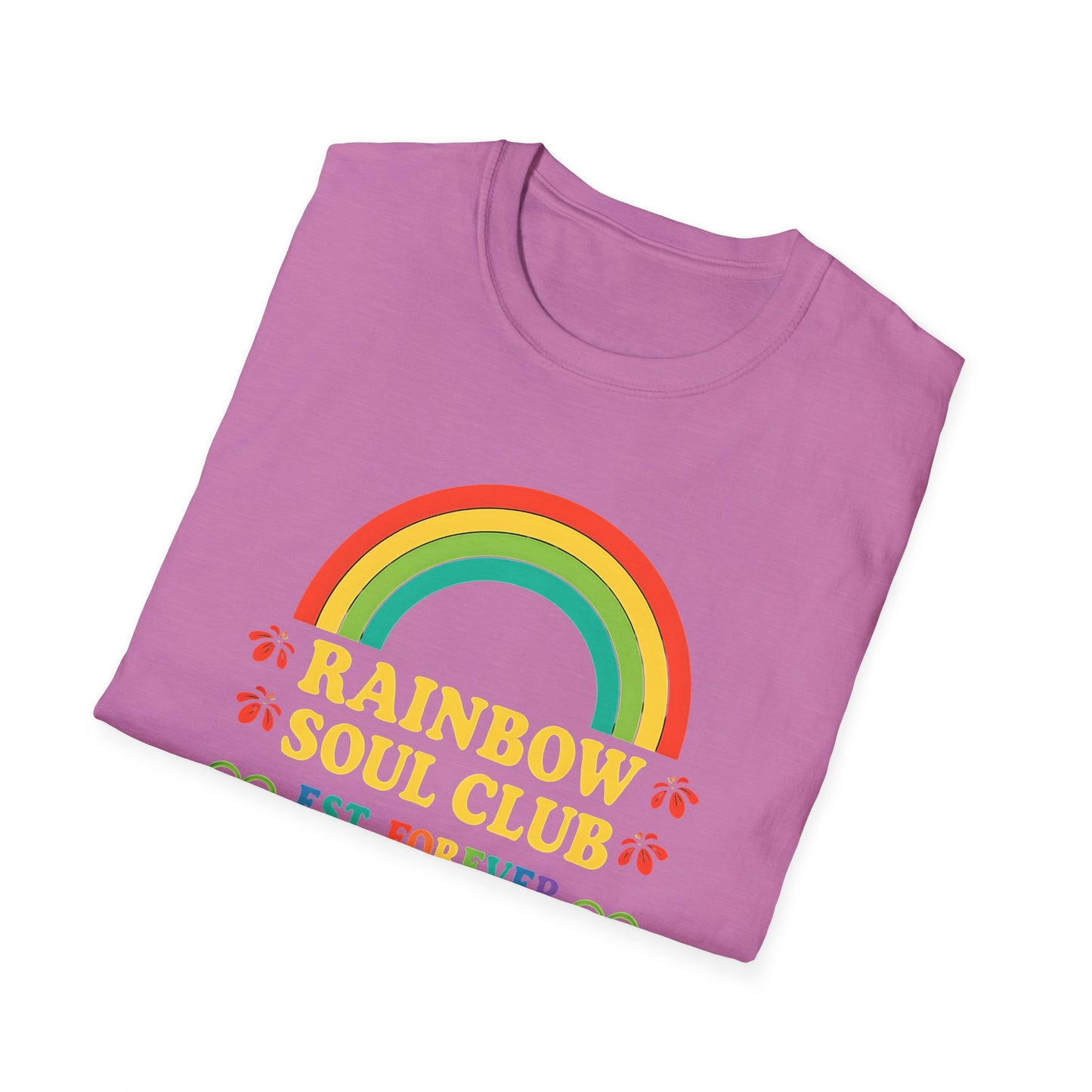 Rainbow Soul Club Pride T-Shirt, Retro Pride Tee, Cute Gift for Friends, LGBTQ+ Celebration Shirt, Summer Vibes Apparel, Casual Everyday