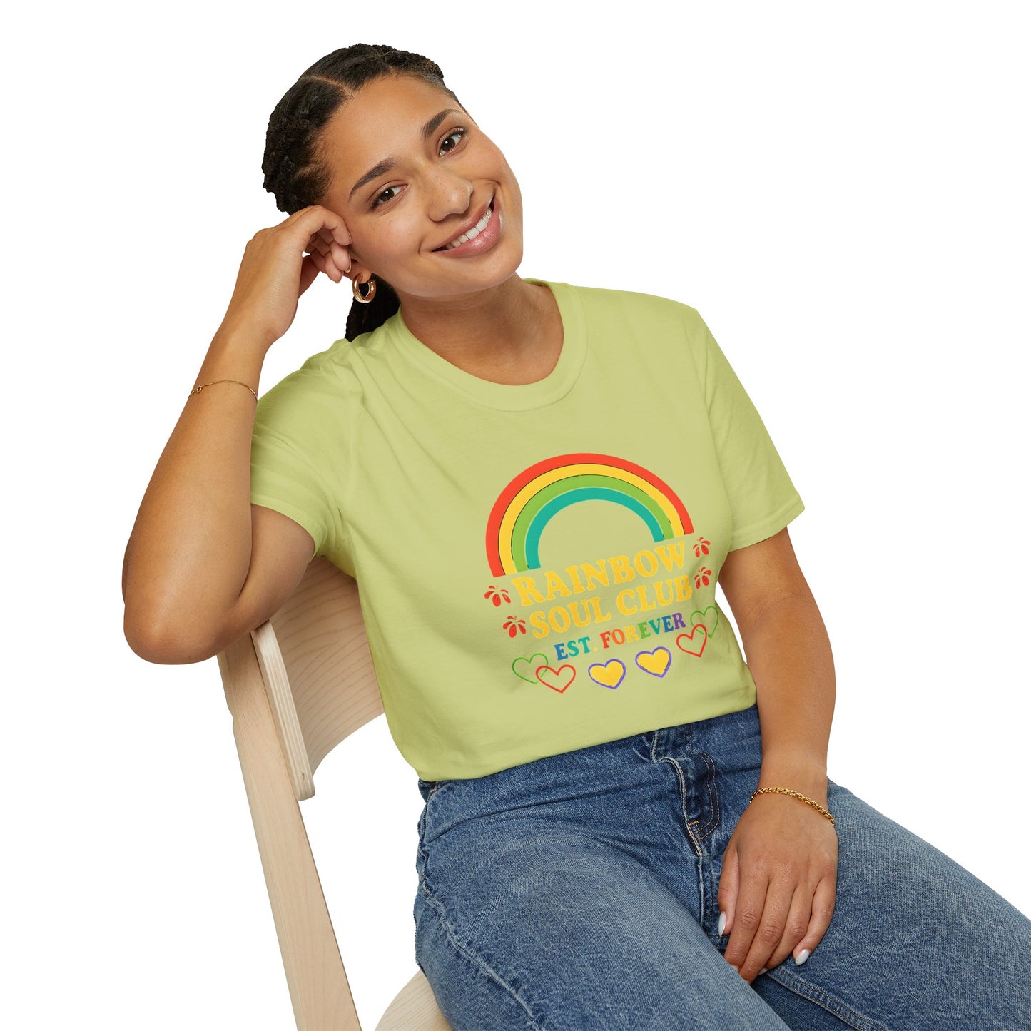 Rainbow Soul Club Pride T-Shirt, Retro Pride Tee, Cute Gift for Friends, LGBTQ+ Celebration Shirt, Summer Vibes Apparel, Casual Everyday