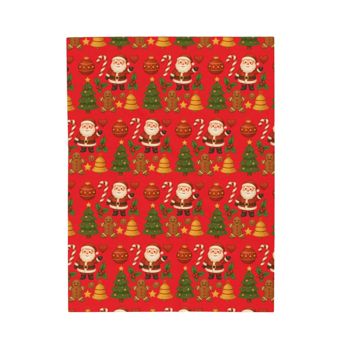 Cozy Christmas Velveteen Plush Blanket, Holiday Throw Blanket, Festive Home Decor, Snuggly Gift for Kids, Winter Ornament