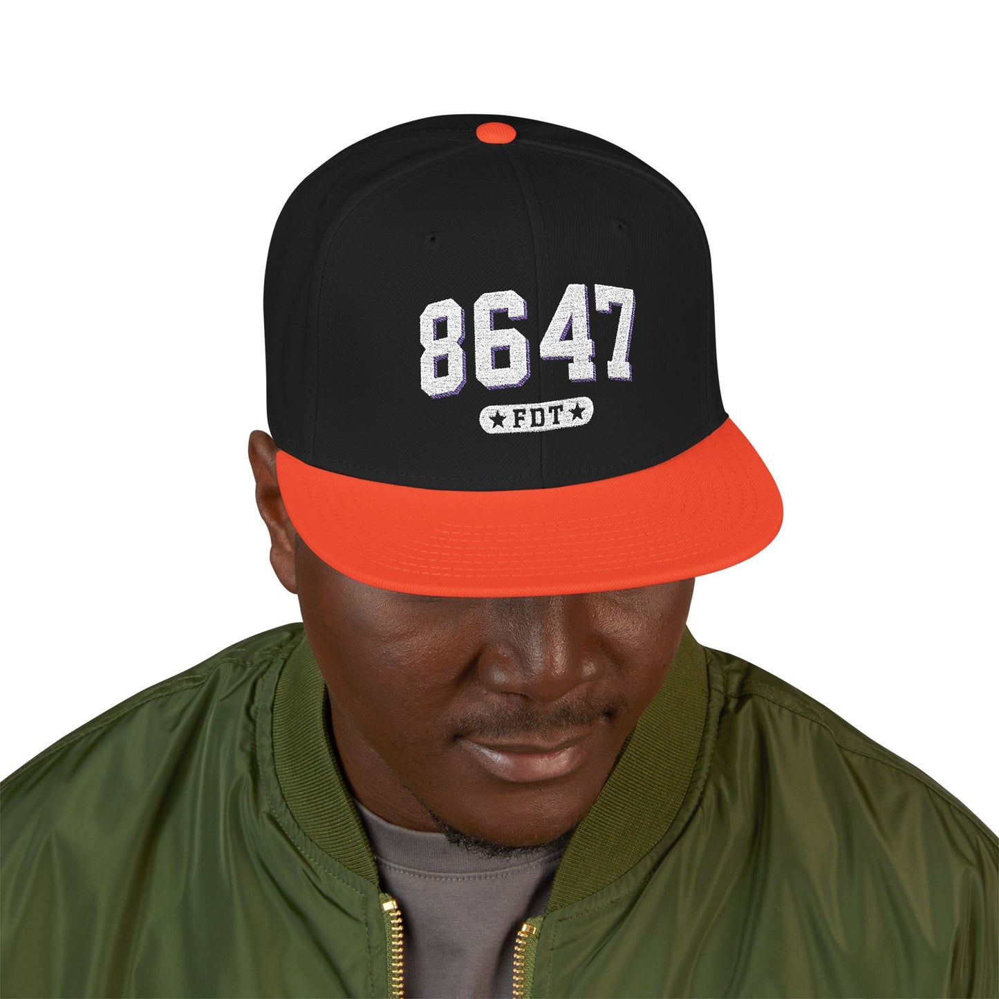 8647 FDT Snapback Cap, Embroidered Baseball Hat, Trendy Street Style, Gift for Political Enthusiasts, Unisex Fashion Headwear