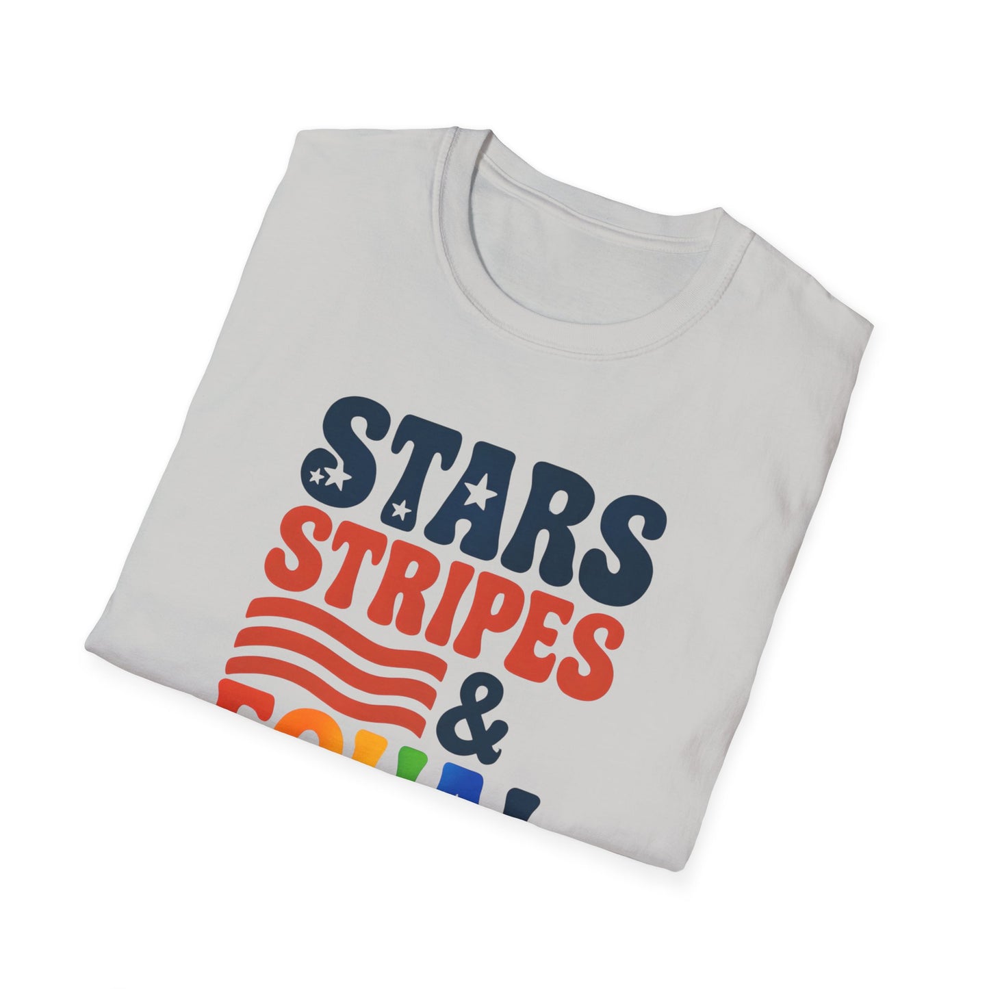 Stars Stripes and Equal Rights unisex tee, Casual protest Gift, LGBTQ tee, Unisex Softstyle Shirt,  Family Wear, gay rights