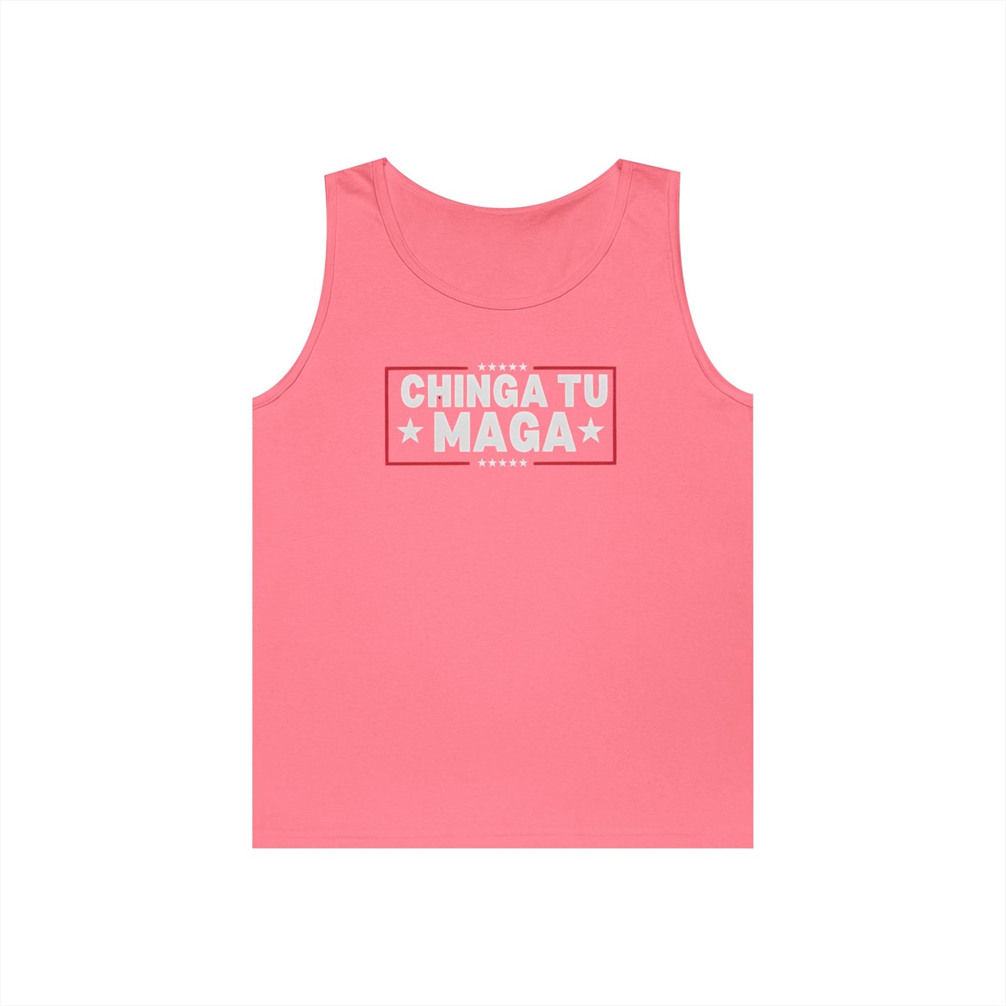 Chinga Tu Maga Tank Top | Unisex Heavy Cotton Tank | Casual Summer Wear, Funny Gift, Party Outfit, LGBTQ+ Pride Apparel, Statement Tee