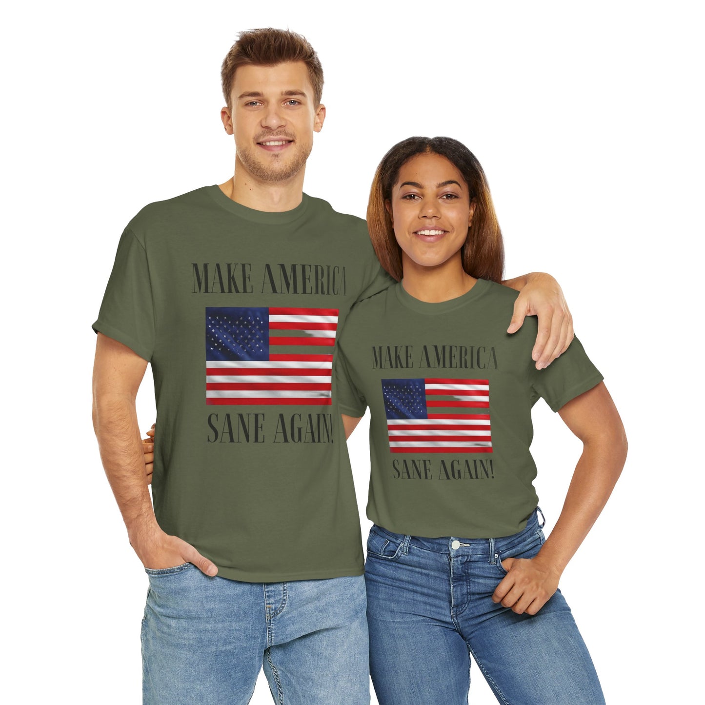Make America Sane Again! T-Shirt, Unisex Graphic T-Shirt, Political Statement Tee, Anti Fascism, Anti MAGA