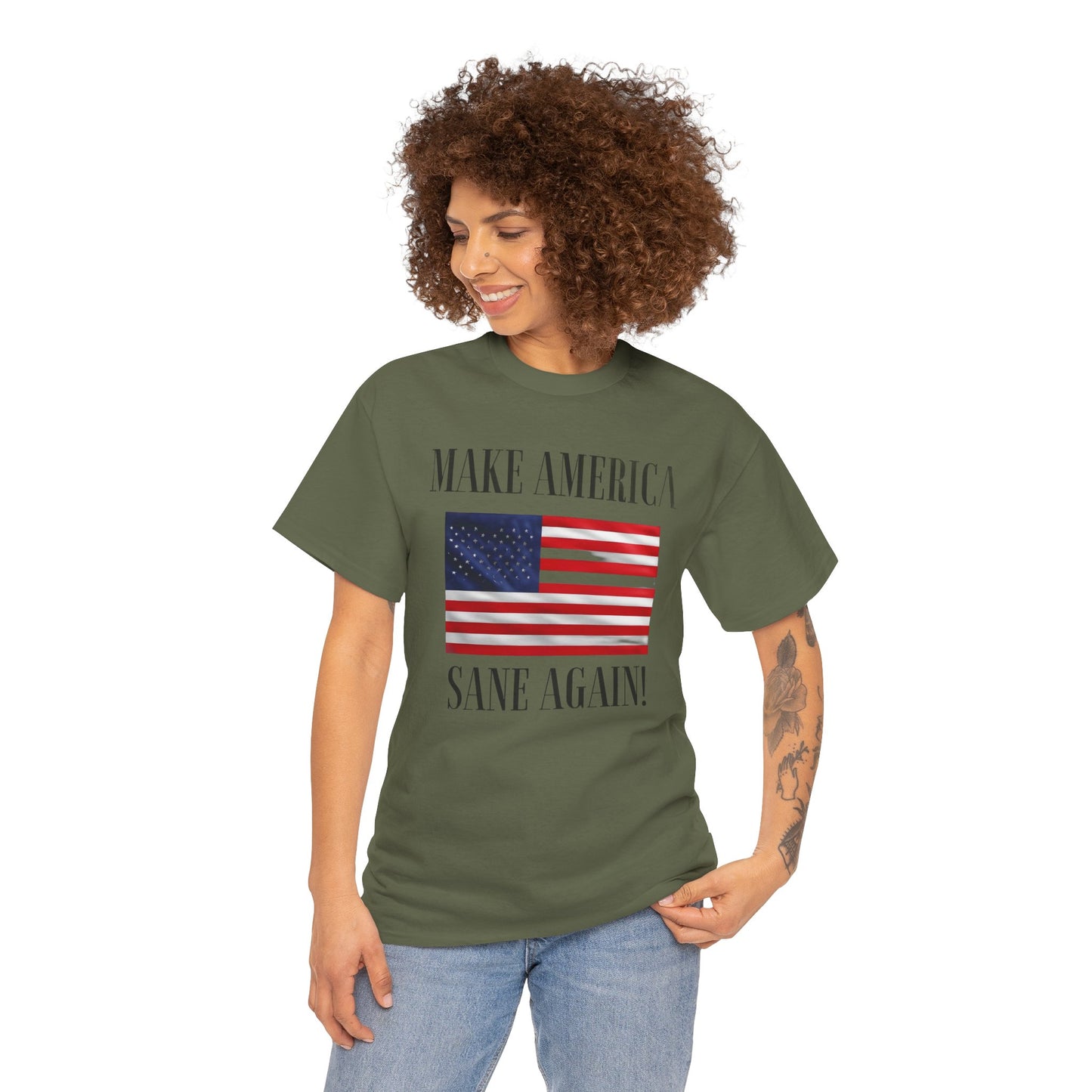 Make America Sane Again! T-Shirt, Unisex Graphic T-Shirt, Political Statement Tee, Anti Fascism, Anti MAGA