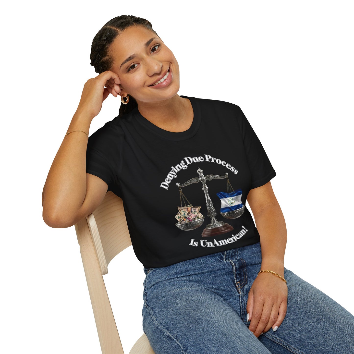 Justice T-Shirt - 'Denying Due Process Is UnAmerican' Graphic Tee, Political Apparel, Gift for Activists, Casual Wear, Statement Shirt