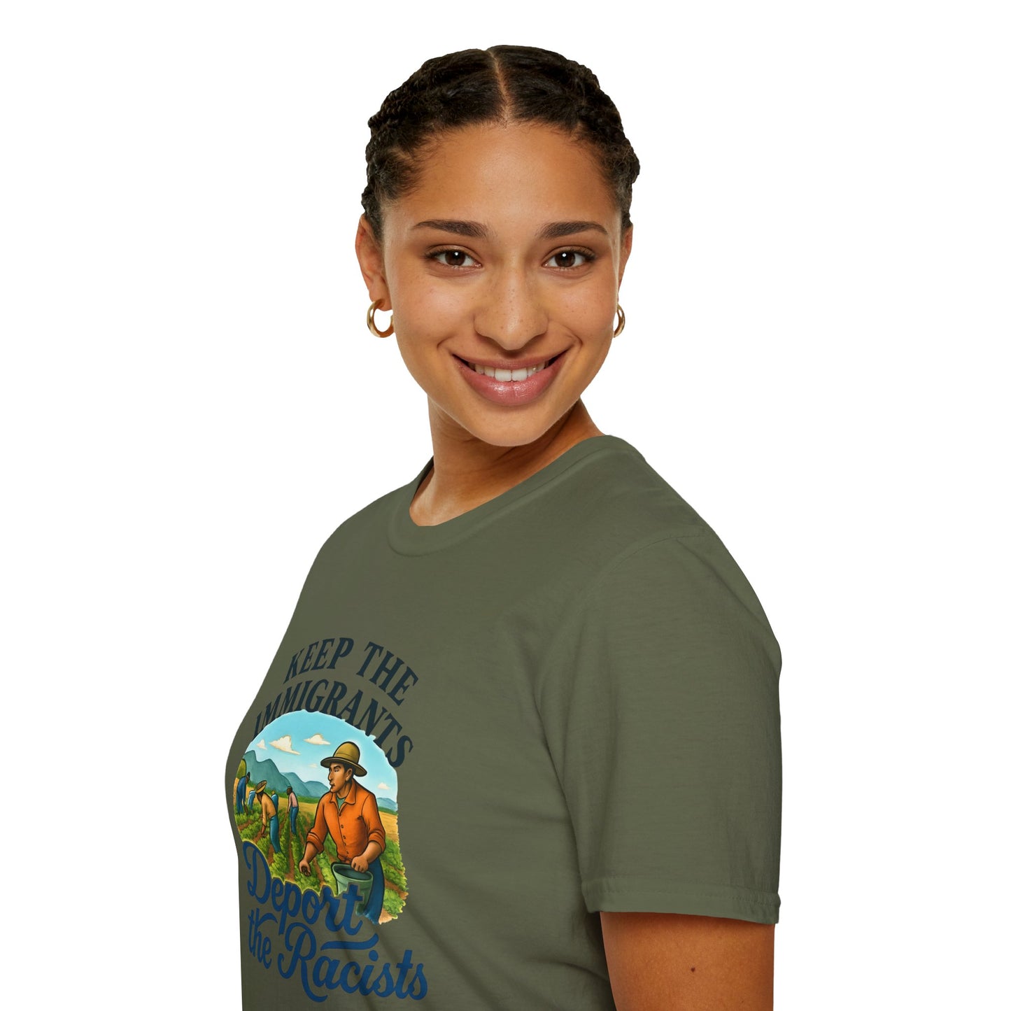 Keep the Immigrants, Deport the Racists -unisex anytime tee,  Casual Wear, Statement Piece, Gift for, Stand with immigrants, anti racists tee