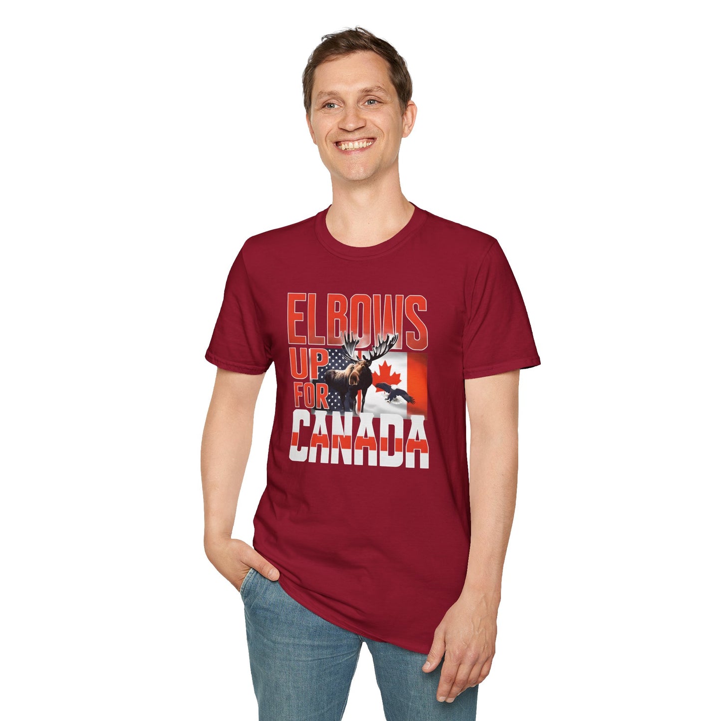 Elbows Up For Canada! Unisex Tee, Support Canada from Stateside Tee, Resistance T-shirt, Pro-Canada graphic Tee, unisex canada tee