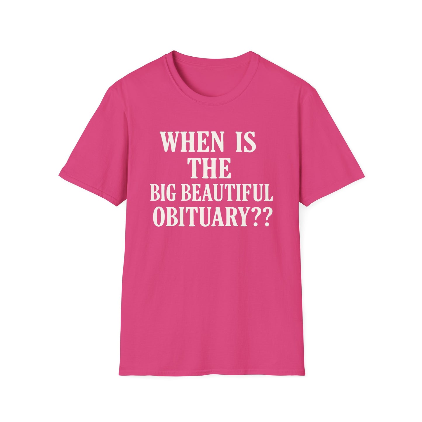 FDT Obituary unisex tee , Softstyle T-Shirt, Funny Obituary Shirt, Unisex Casual Wear, Gift for Friends, Funeral Humor Apparel