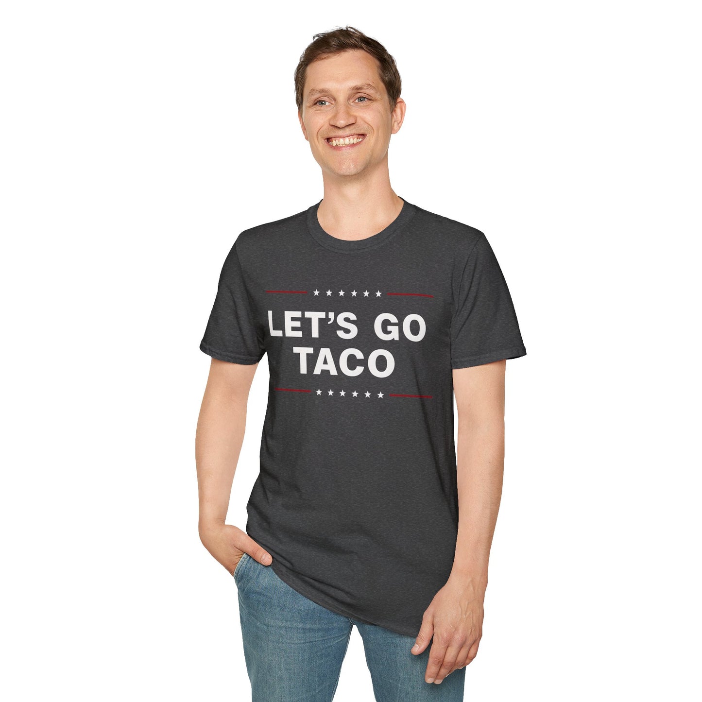 Let's Go Taco Unisex Softstyle T-Shirt, Taco Lover Gift, Funny Foodie Shirt, Casual Wear, Taco Tuesday Tee