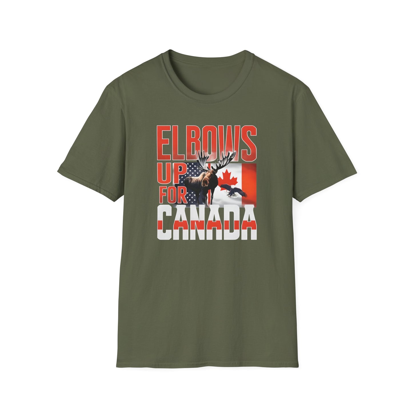 Elbows Up For Canada! Unisex Tee, Support Canada from Stateside Tee, Resistance T-shirt, Pro-Canada graphic Tee, unisex canada tee