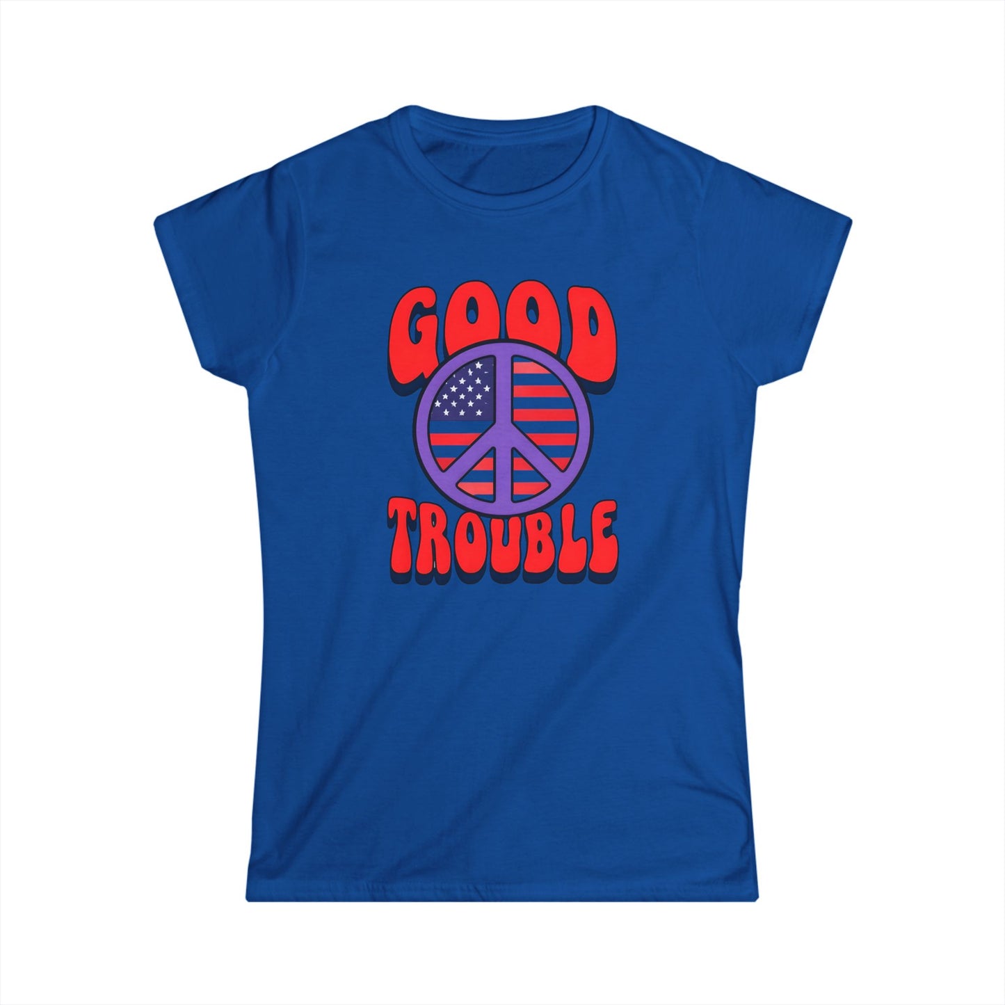 Women's Ladies Fit Tee - 'Good Trouble' Vintage Style, Casual Wear, Freedom Fashion, Political Statement Shirt, Peace Vibe Apparel