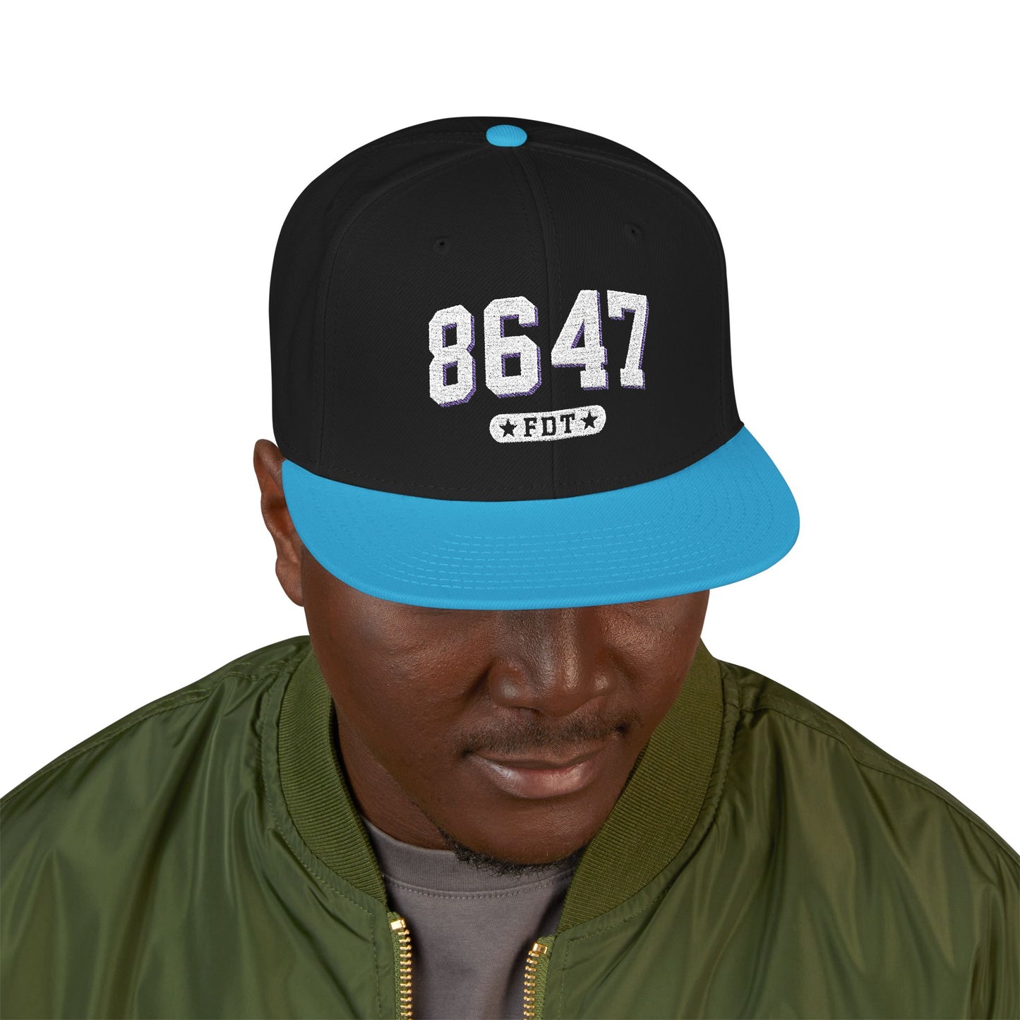 8647 FDT Snapback Cap, Embroidered Baseball Hat, Trendy Street Style, Gift for Political Enthusiasts, Unisex Fashion Headwear