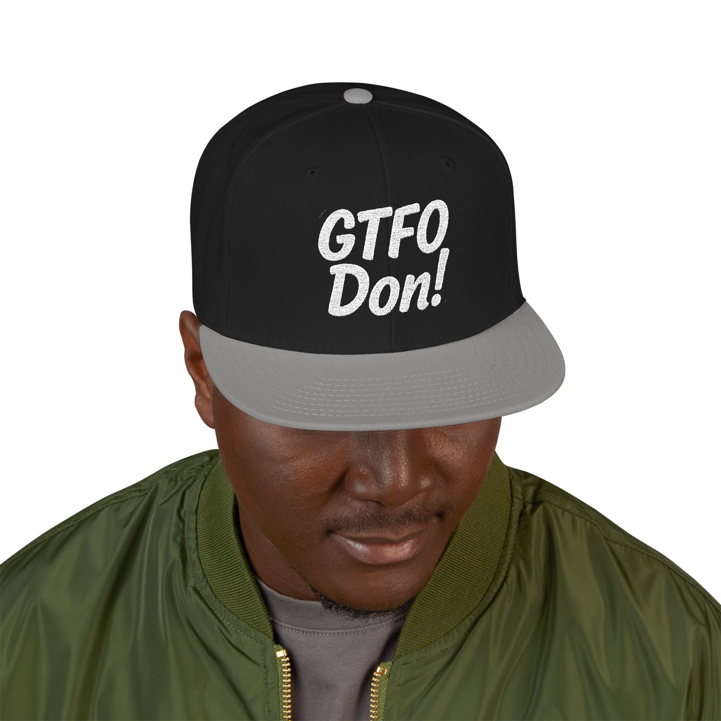 GTFO Don! Snapback Cap - Funny Embroidered Hat, Casual Streetwear, Gift for Friends, Party Accessory, Unisex Style