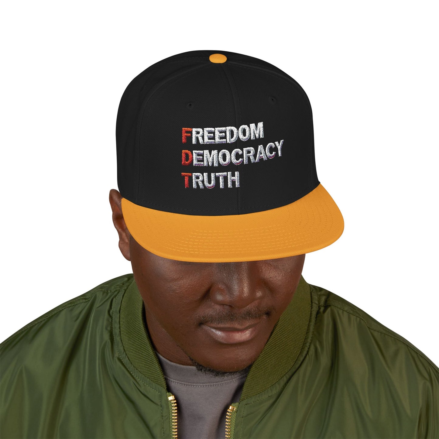 Freedom Democracy Truth Snapback Hat - Stylish Streetwear Cap for Casual Outfits, Perfect Gift for Sports Fans, Adjustable Fit