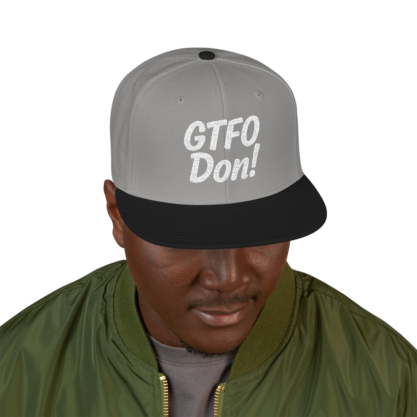 GTFO Don! Snapback Cap - Funny Embroidered Hat, Casual Streetwear, Gift for Friends, Party Accessory, Unisex Style