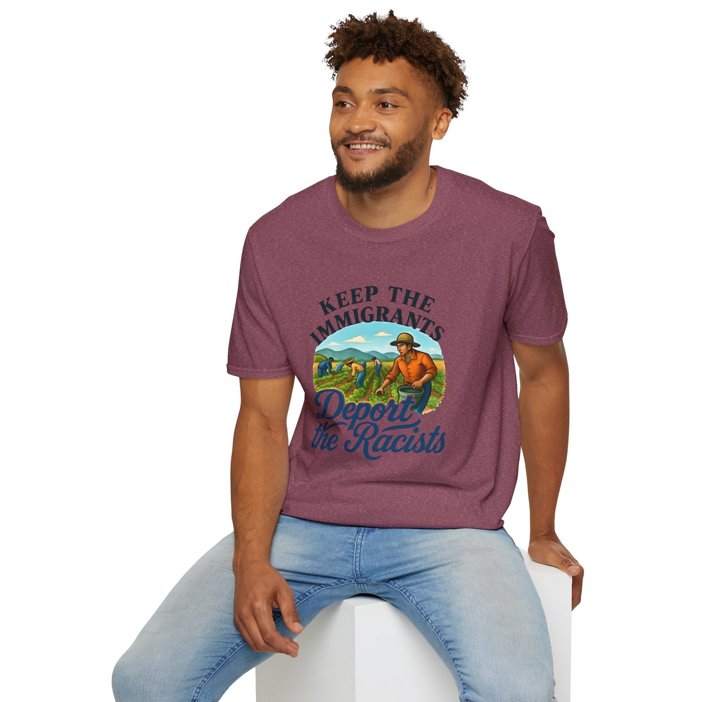 Keep the Immigrants, Deport the Racists -unisex anytime tee,  Casual Wear, Statement Piece, Gift for, Stand with immigrants, anti racists tee