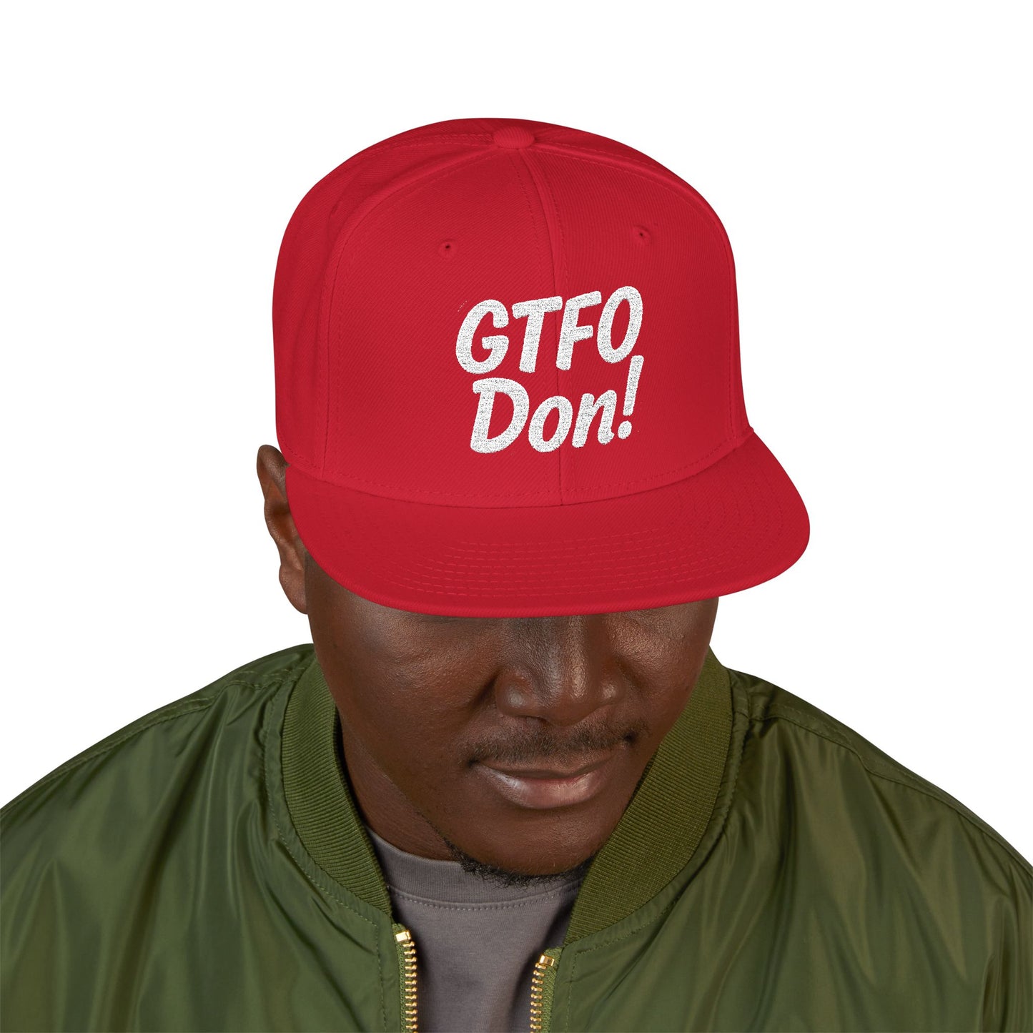 GTFO Don! Snapback Cap - Funny Embroidered Hat, Casual Streetwear, Gift for Friends, Party Accessory, Unisex Style