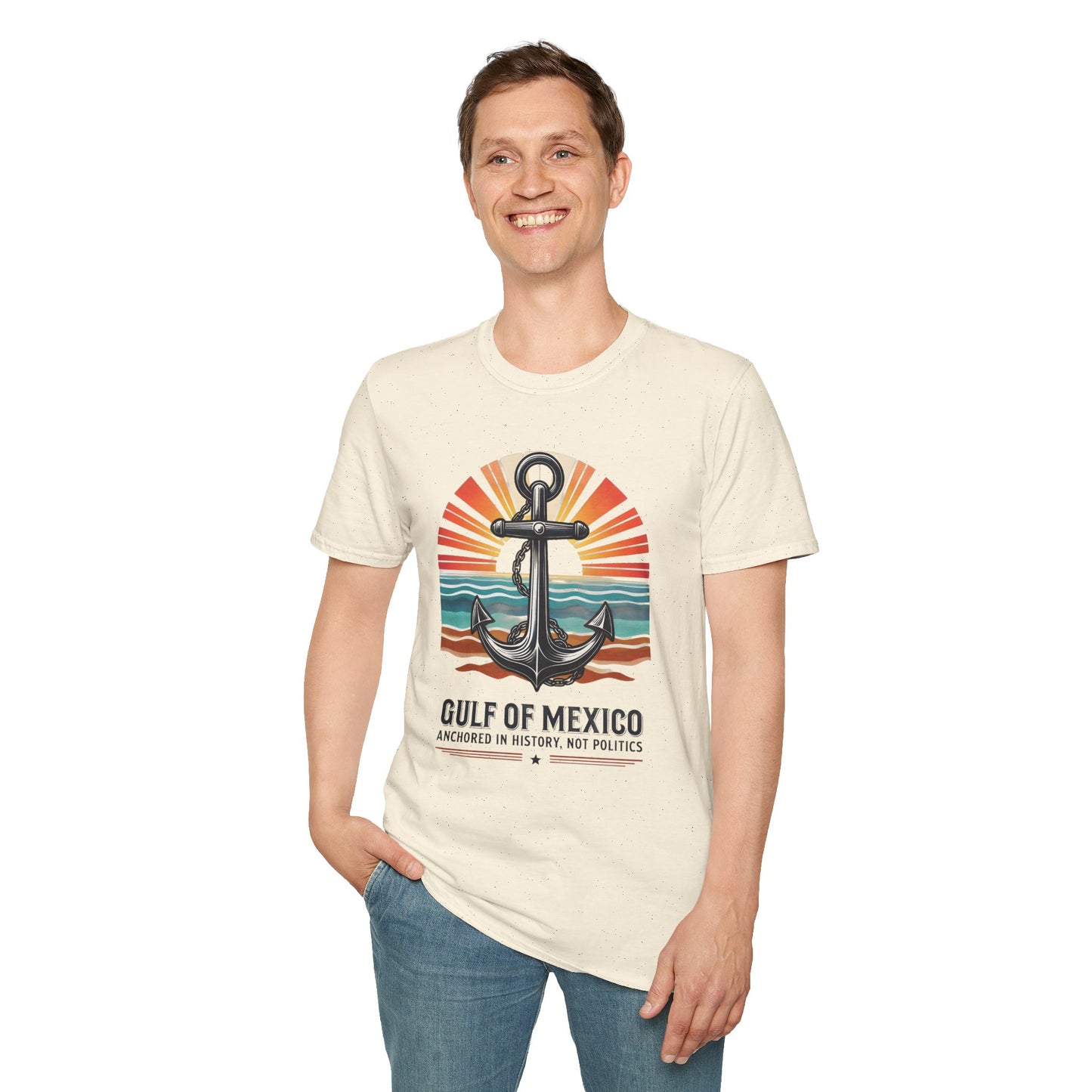 Gulf of Mexico, Anchored in History, Not Politics T-Shirt, Political Statement Tee, Anti Fascism Tee, AntiTrump Tee