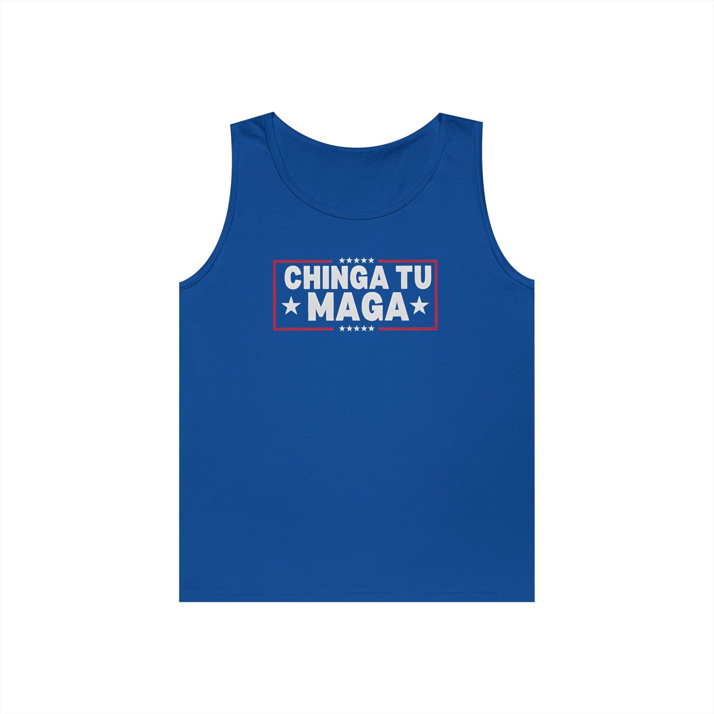 Chinga Tu Maga Tank Top | Unisex Heavy Cotton Tank | Casual Summer Wear, Funny Gift, Party Outfit, LGBTQ+ Pride Apparel, Statement Tee